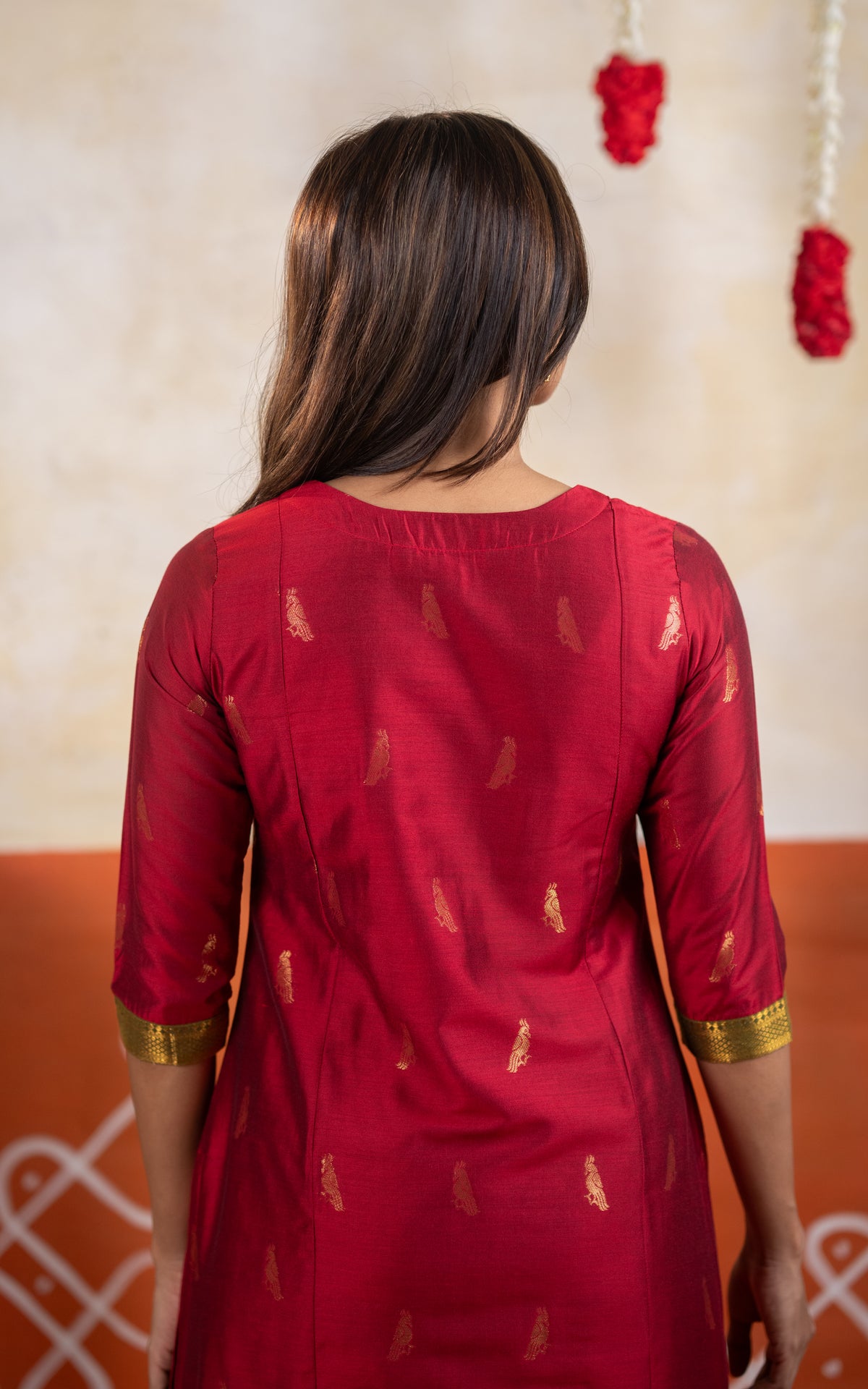Mayil Red (Kurti+Dupatta)