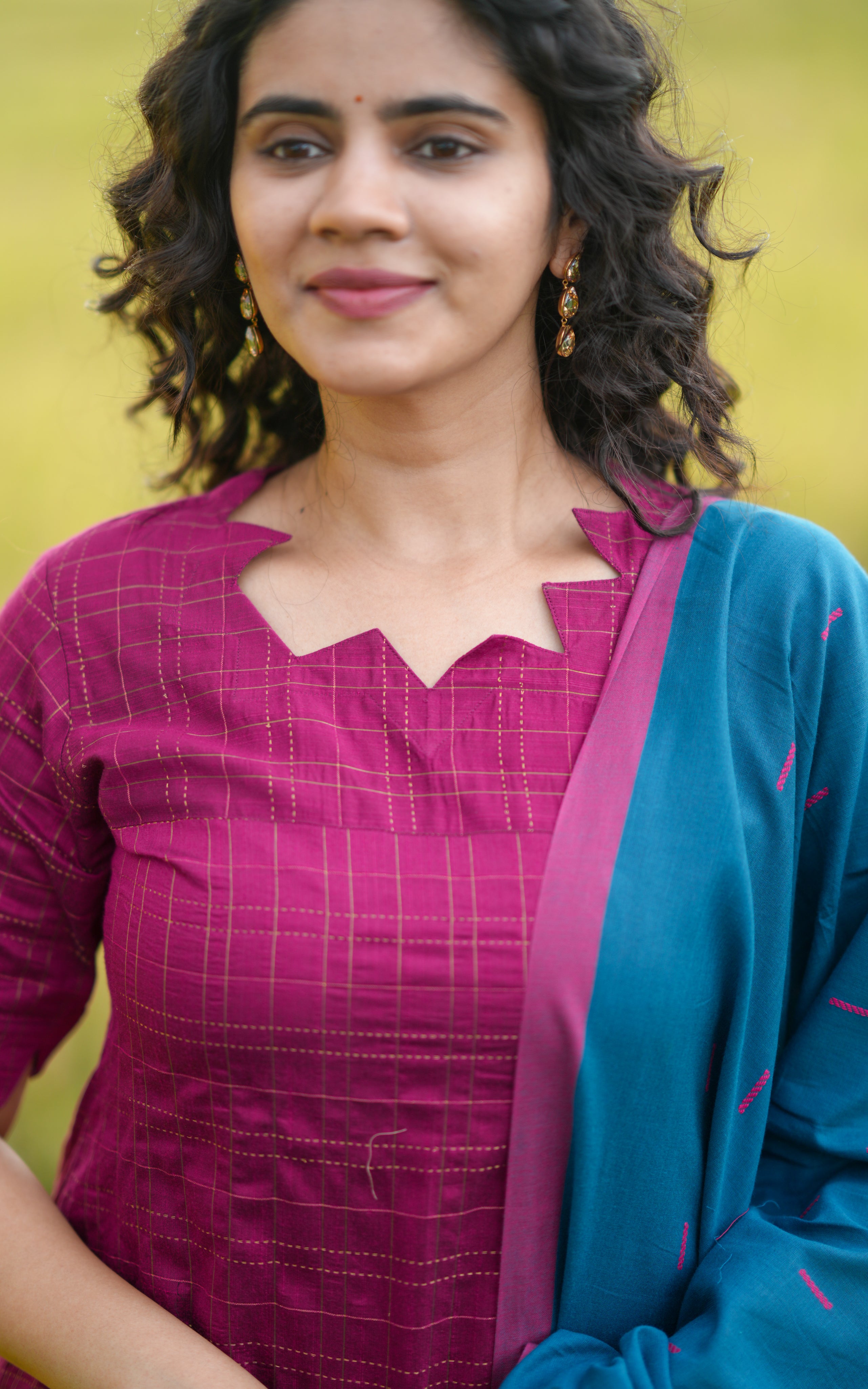 Straight kurti with dupatta and pants