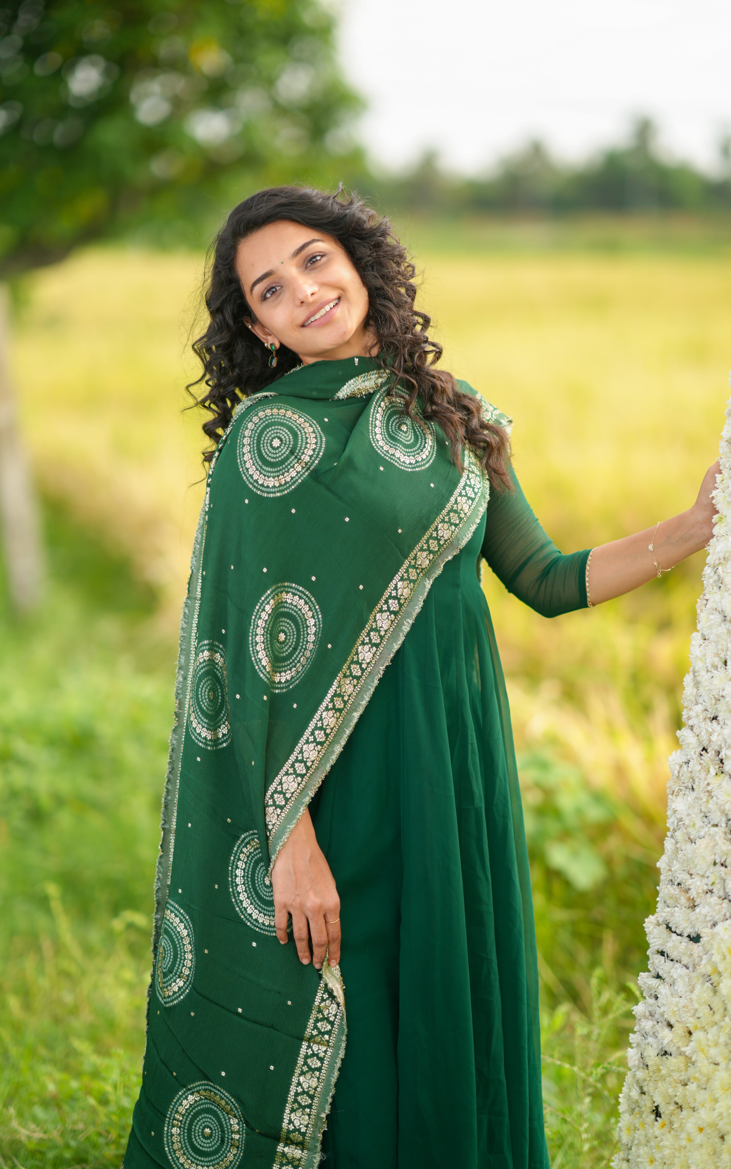 Trisha Bottle Green (Kurti+Dupatta)