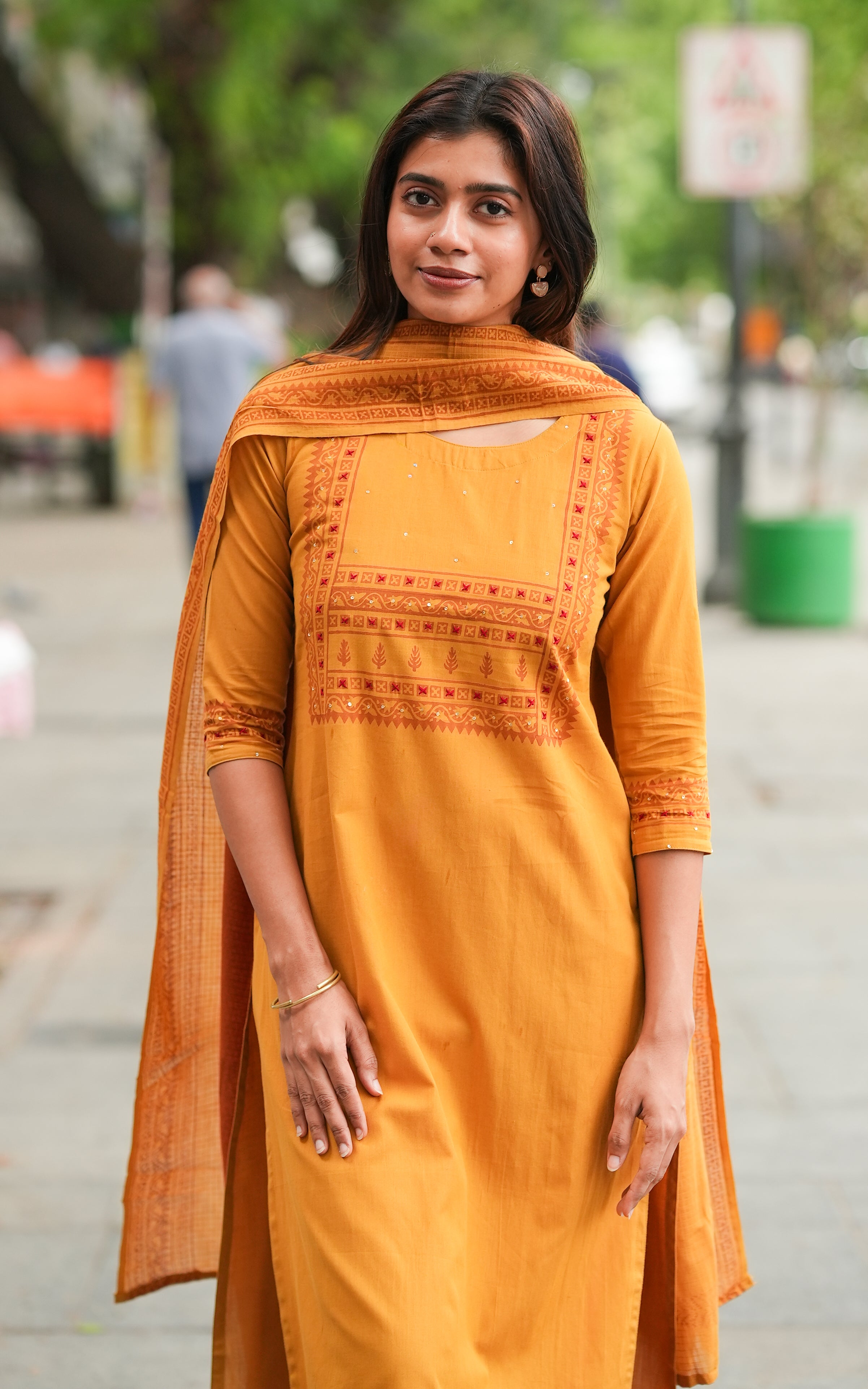 Miranjana Mustard (Kurti+Dupatta)
