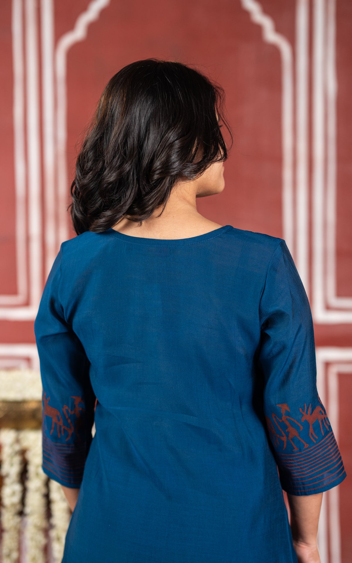 Diwali casuals B Handblock (Kurti+Pant+Dupatta)