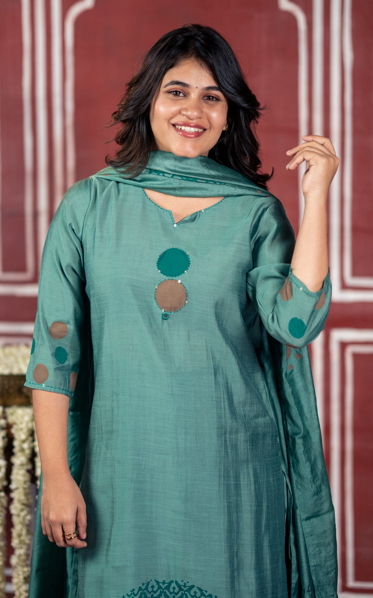 Diwali Casuals  Handblock A (Kurti+Pant+Dupatta)