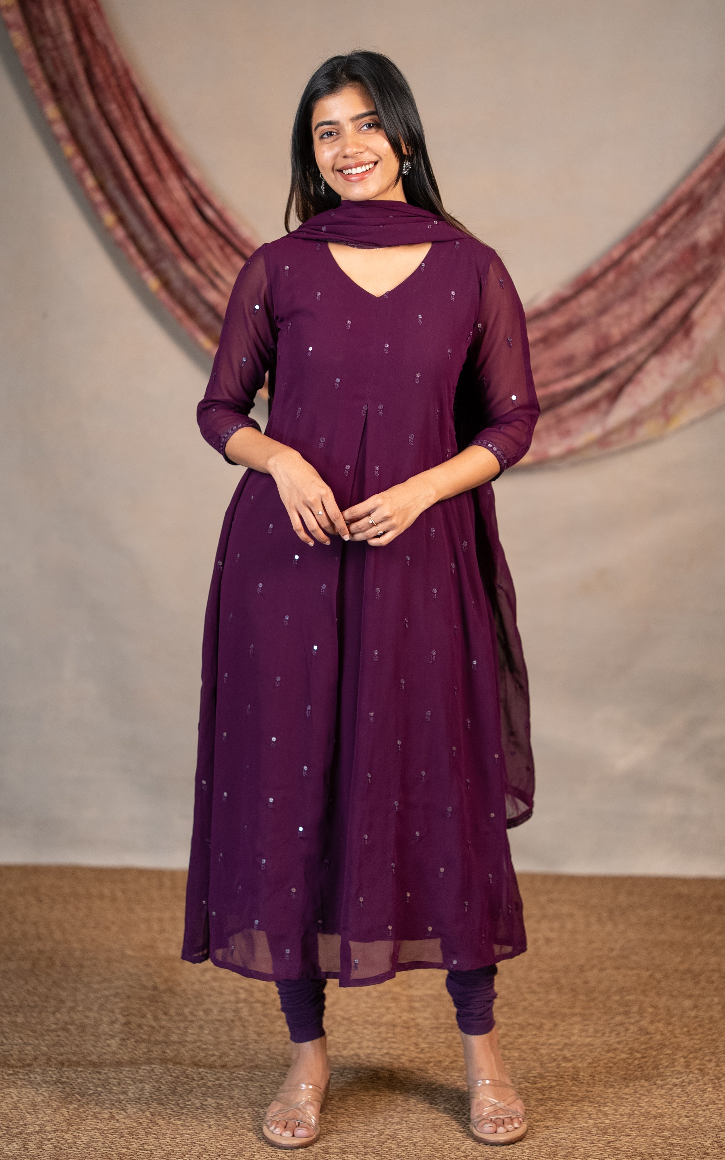 Yatra Purple (Kurti+Dupatta)