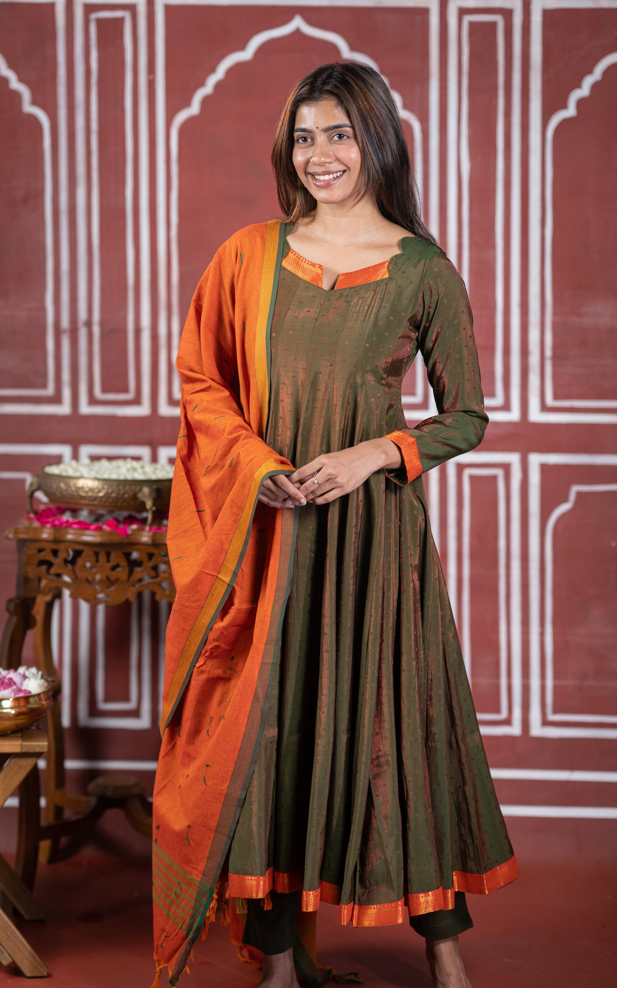 Navarathri Mehandi Green (Kurti+Dupatta)
