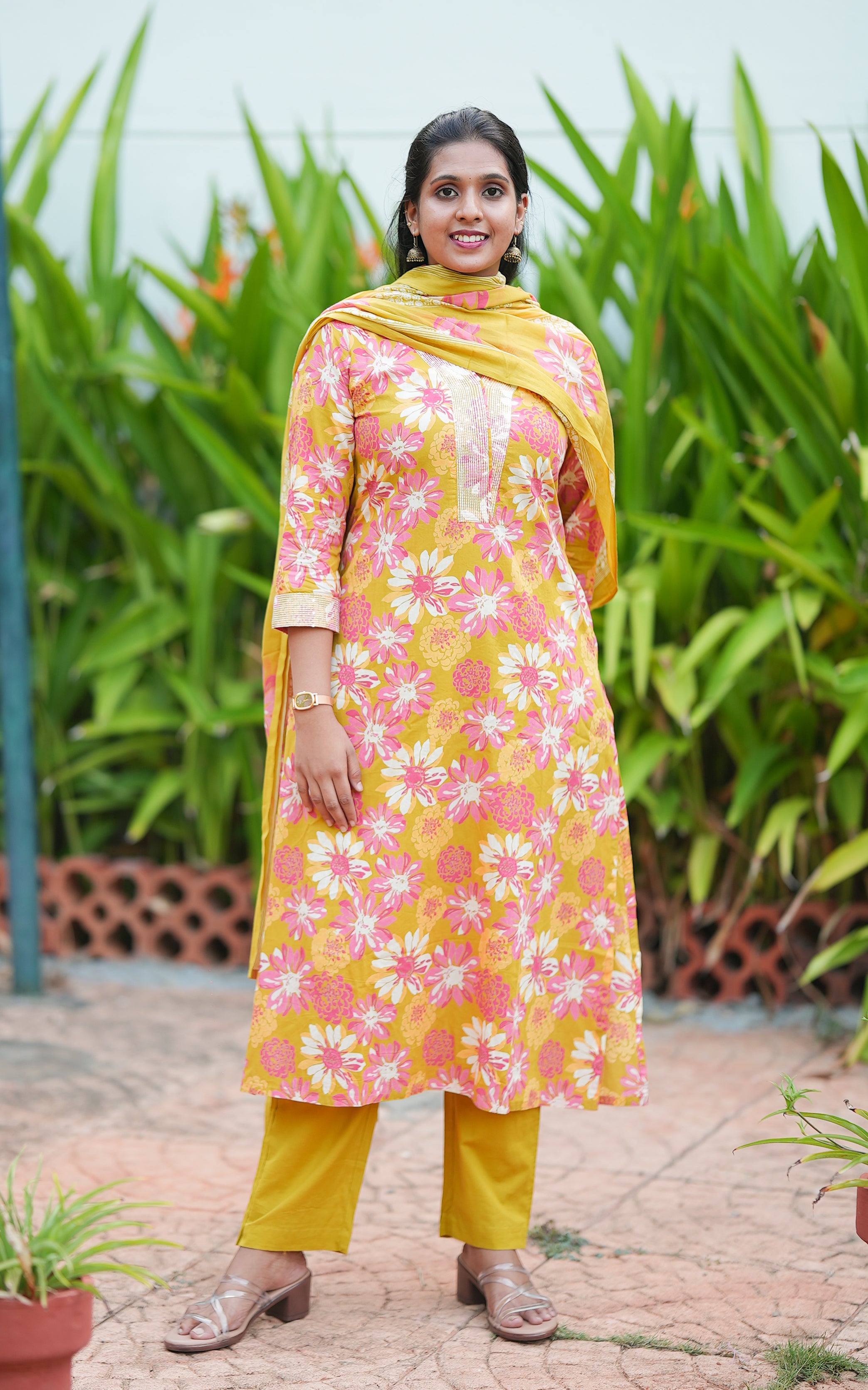 Kimika Mustard (Kurti+Pant+Dupatta)