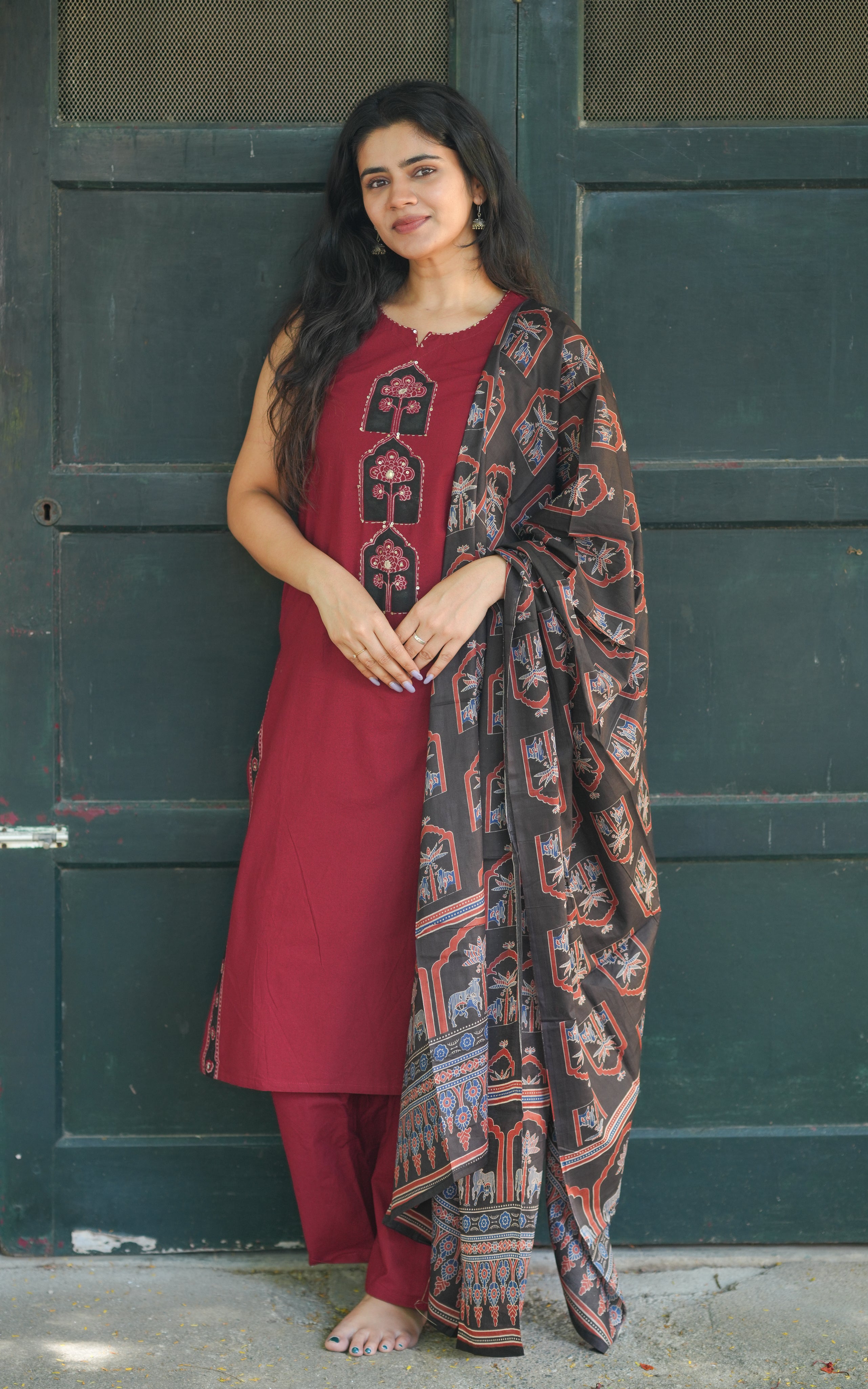 Aarathana HandBlock (Kurti+Pant+Dupatta)