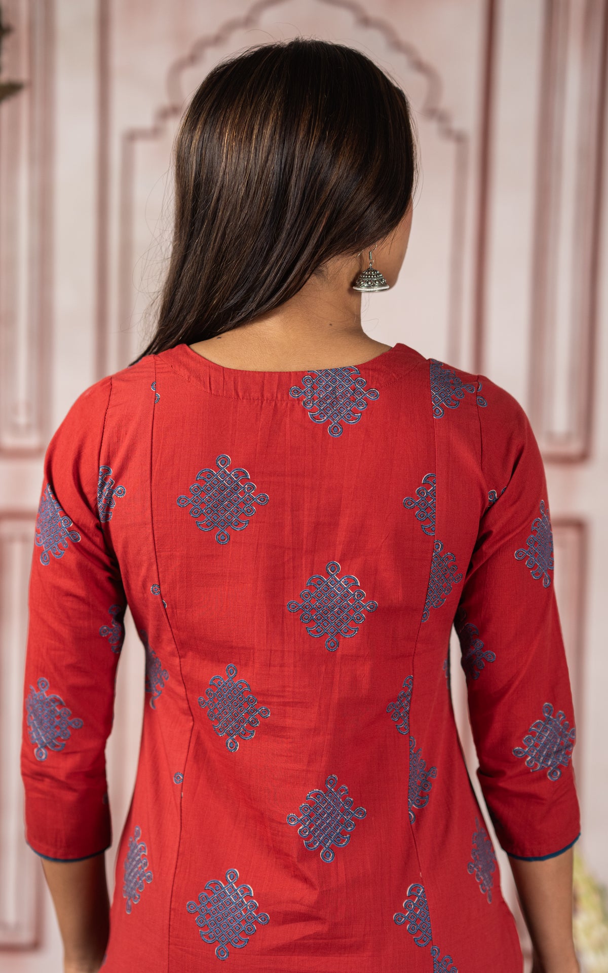 Dhinam Oru Kolam Brick Red (Kurti+Dupatta)