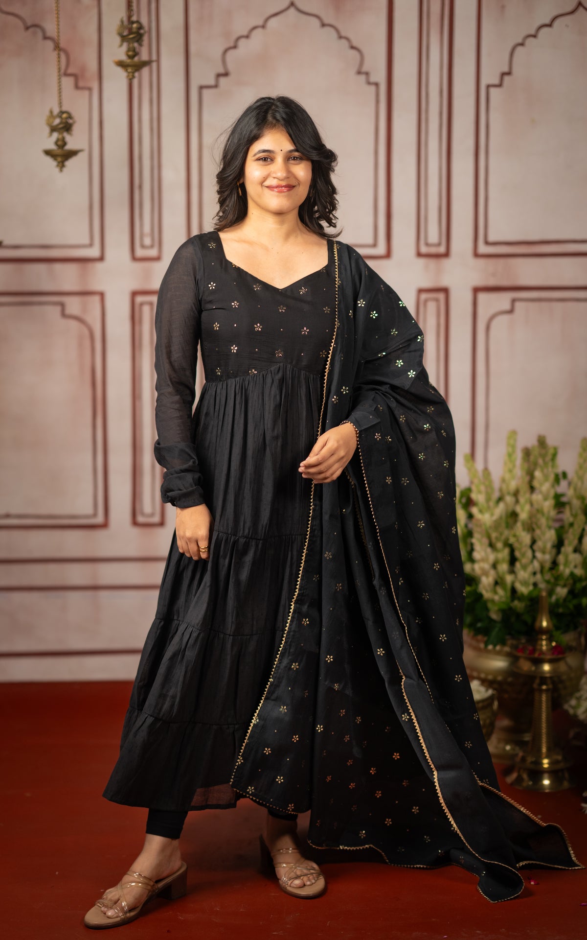 Mukaish work inspired A (Kurti+Dupatta)