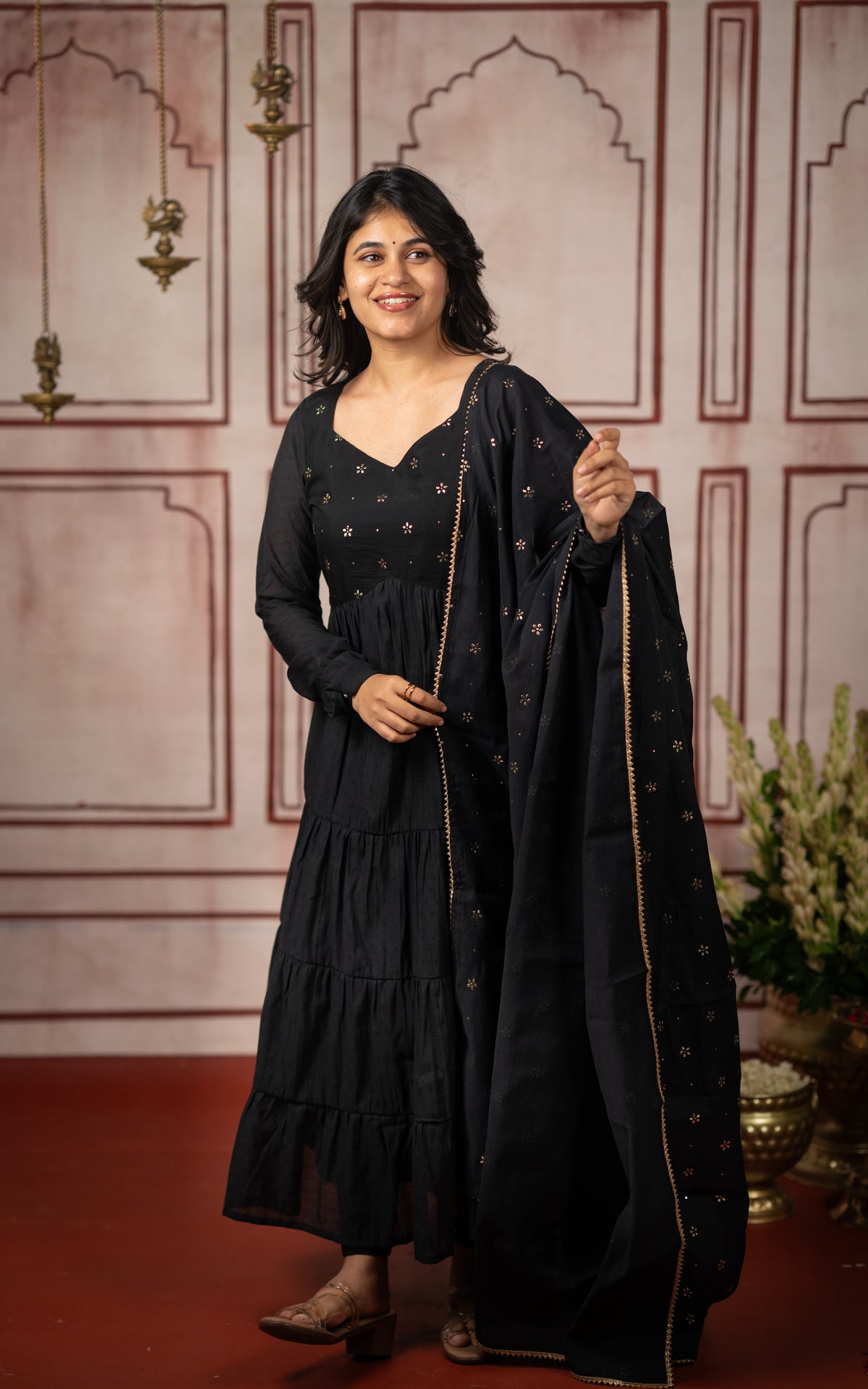 Mukaish work inspired A (Kurti+Dupatta)