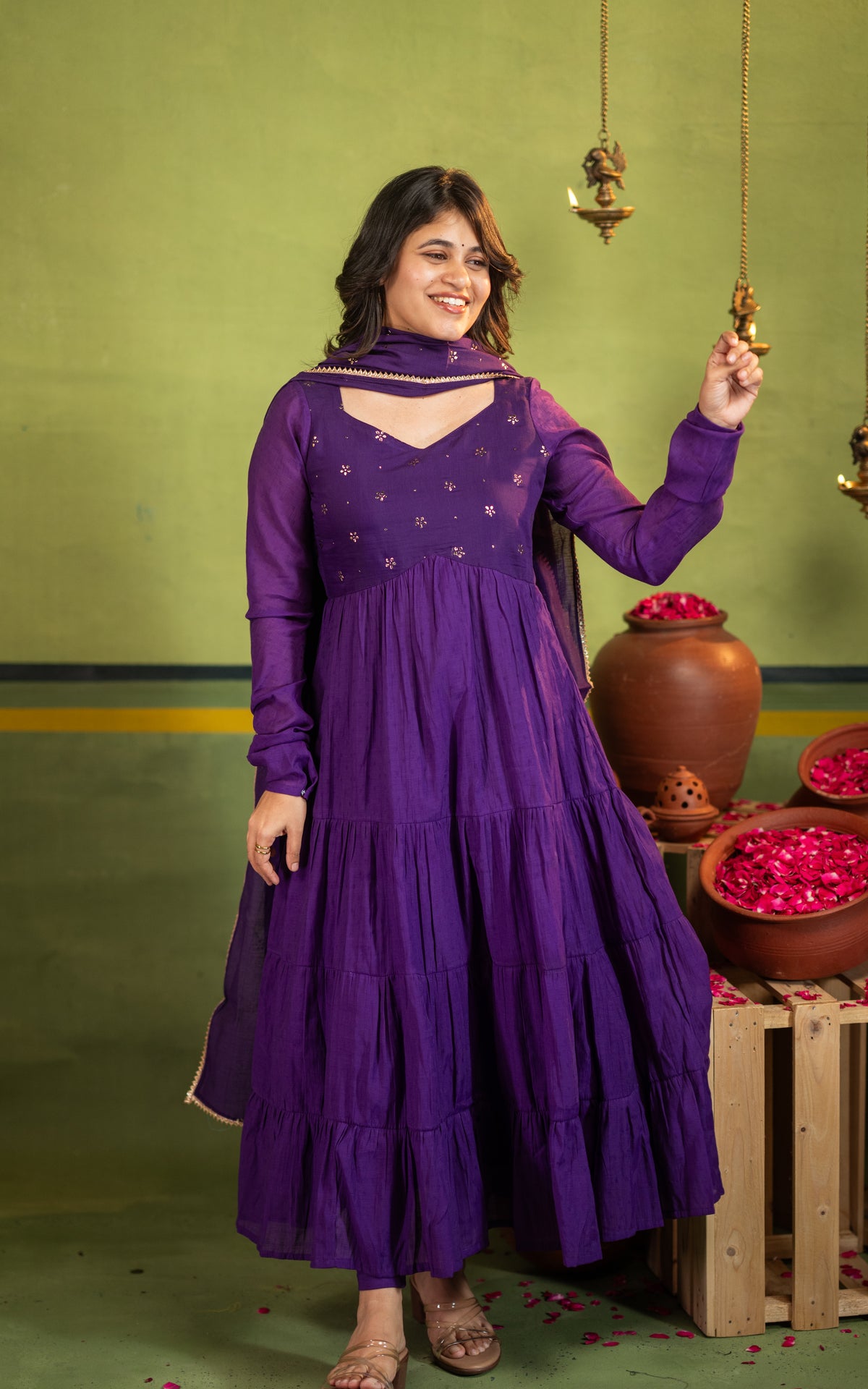 Mukaish work inspired D (Kurti+Dupatta)