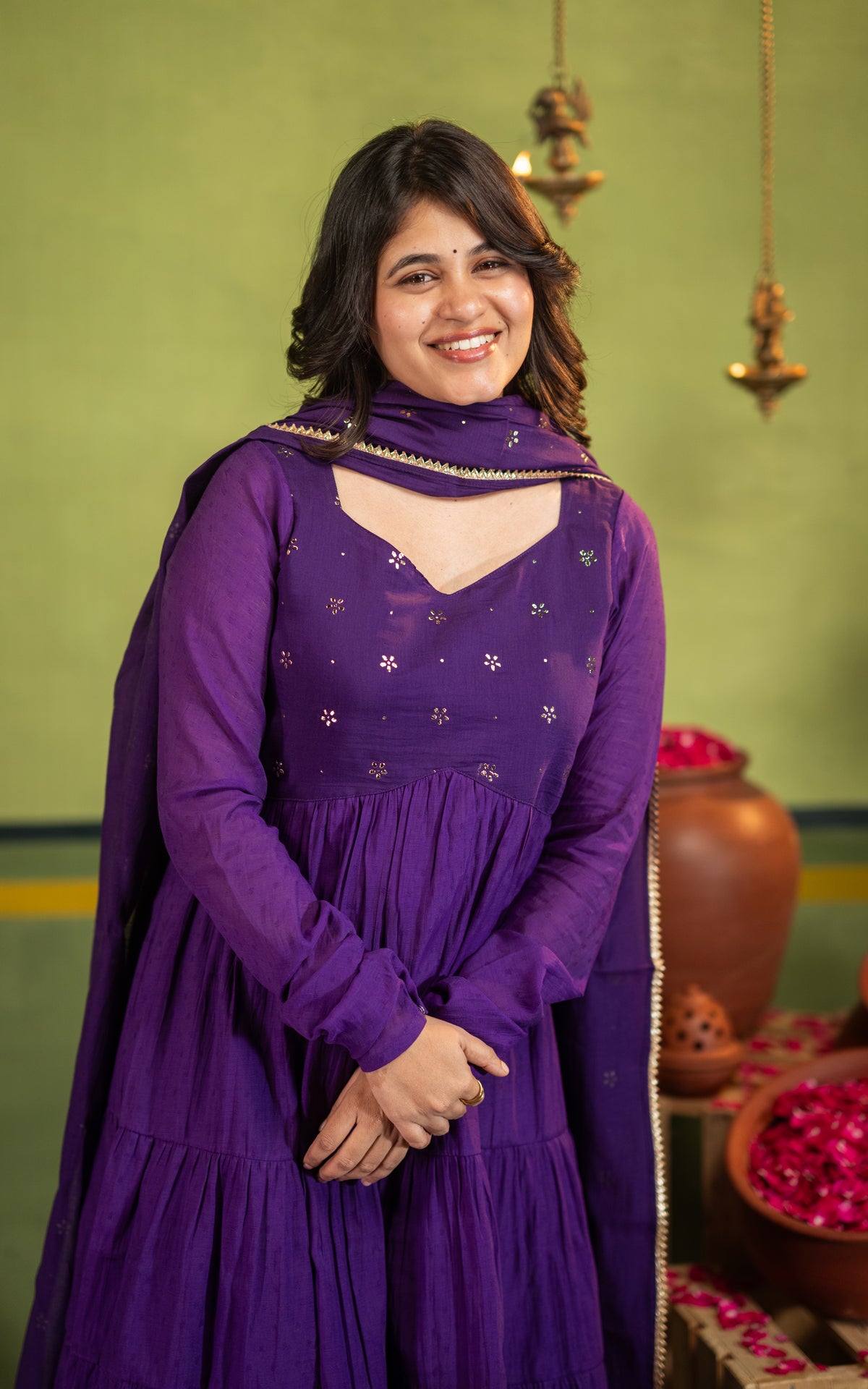 Mukaish work inspired D (Kurti+Dupatta)