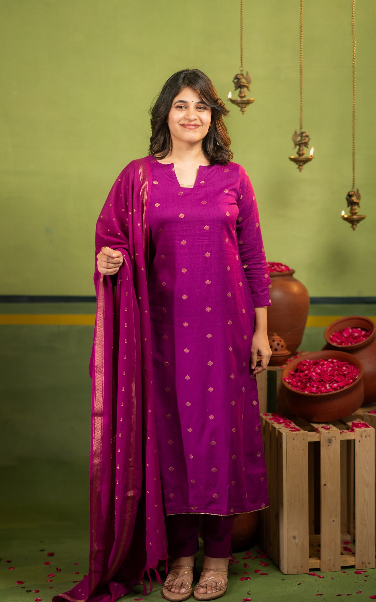 Kaththari Poo (Kurti+Dupatta)