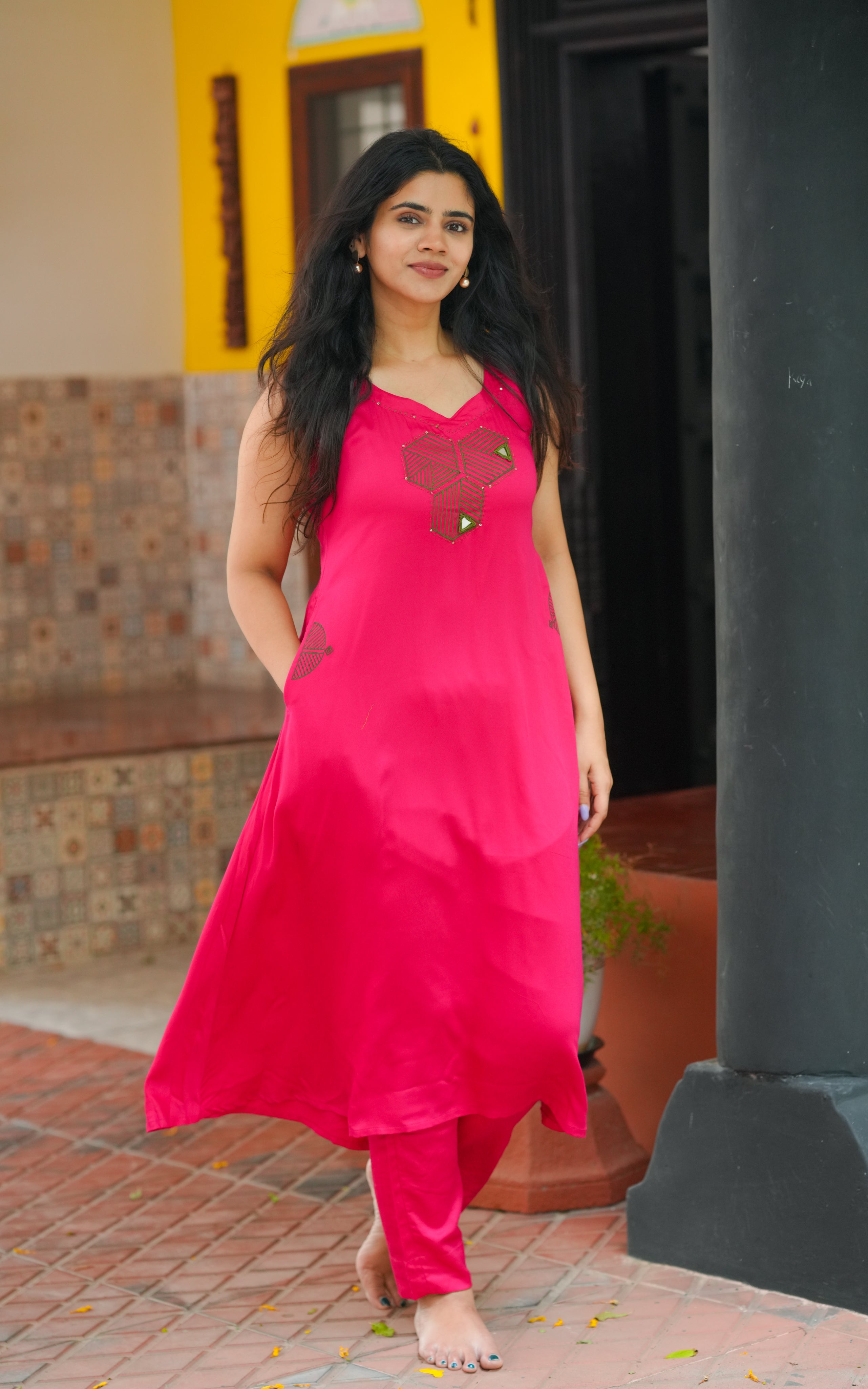 Crafted from silky rayon fabric for a smooth and lustrous feel.