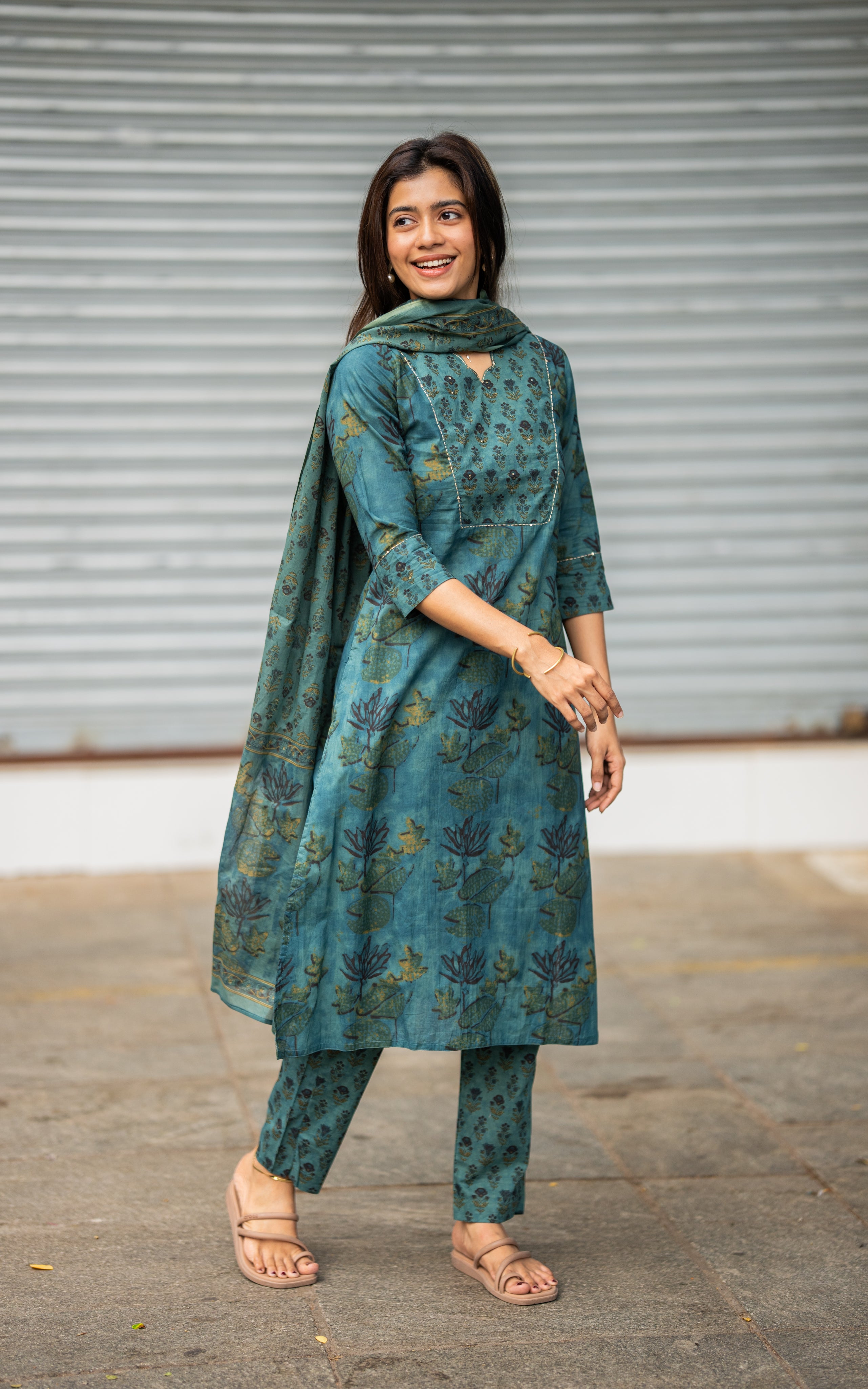 Gauthami C (Kurti+Pant+Dupatta)
