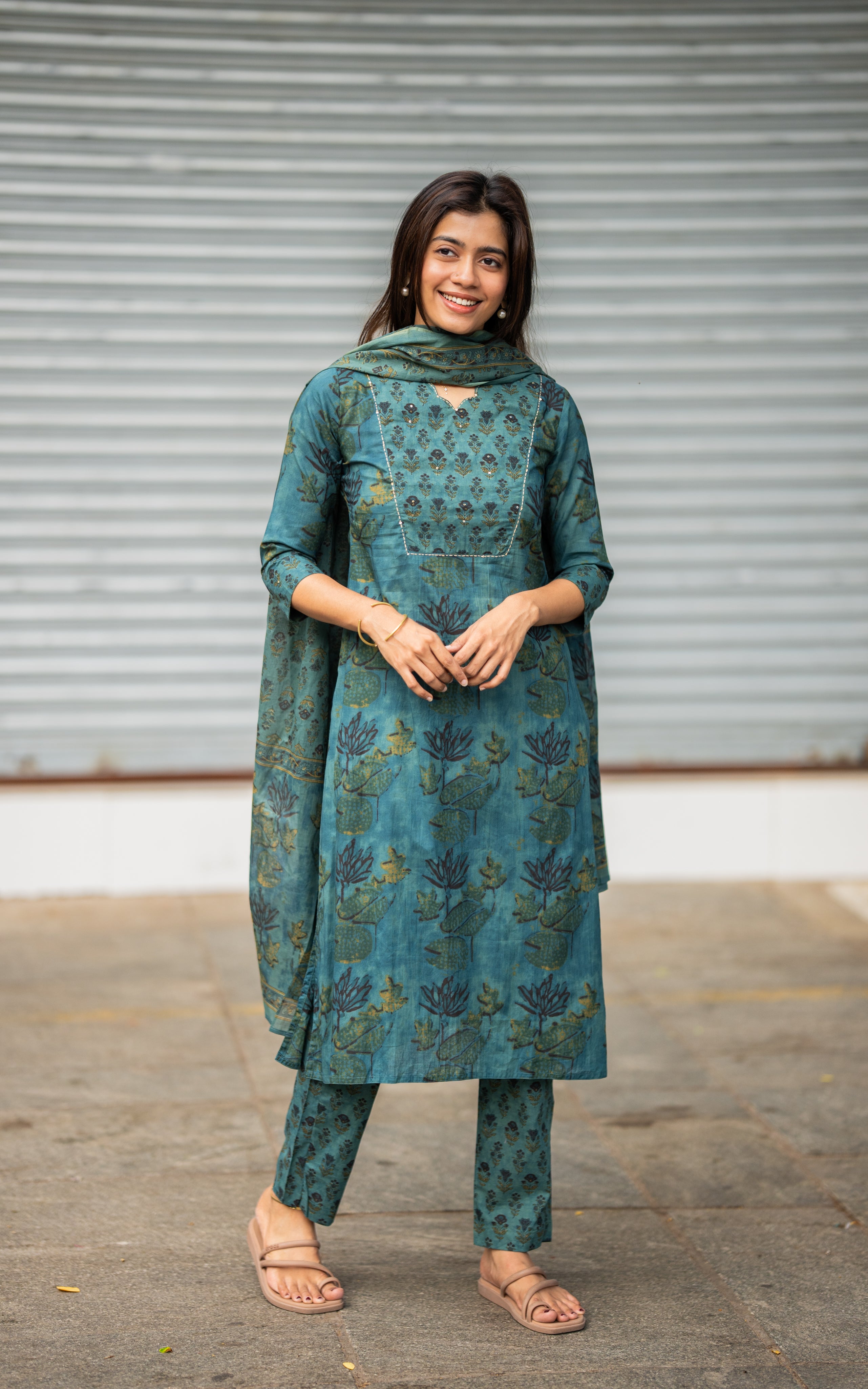 Gauthami C (Kurti+Pant+Dupatta)