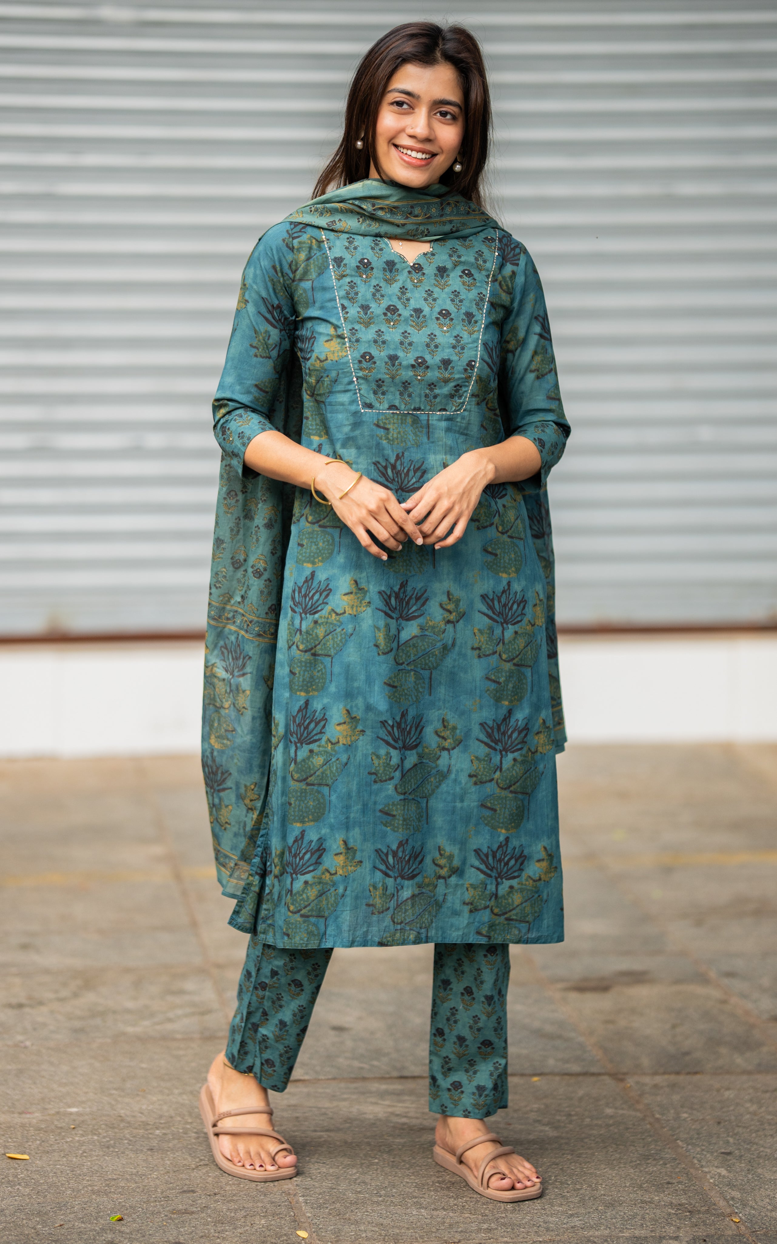 Gauthami C (Kurti+Pant+Dupatta)