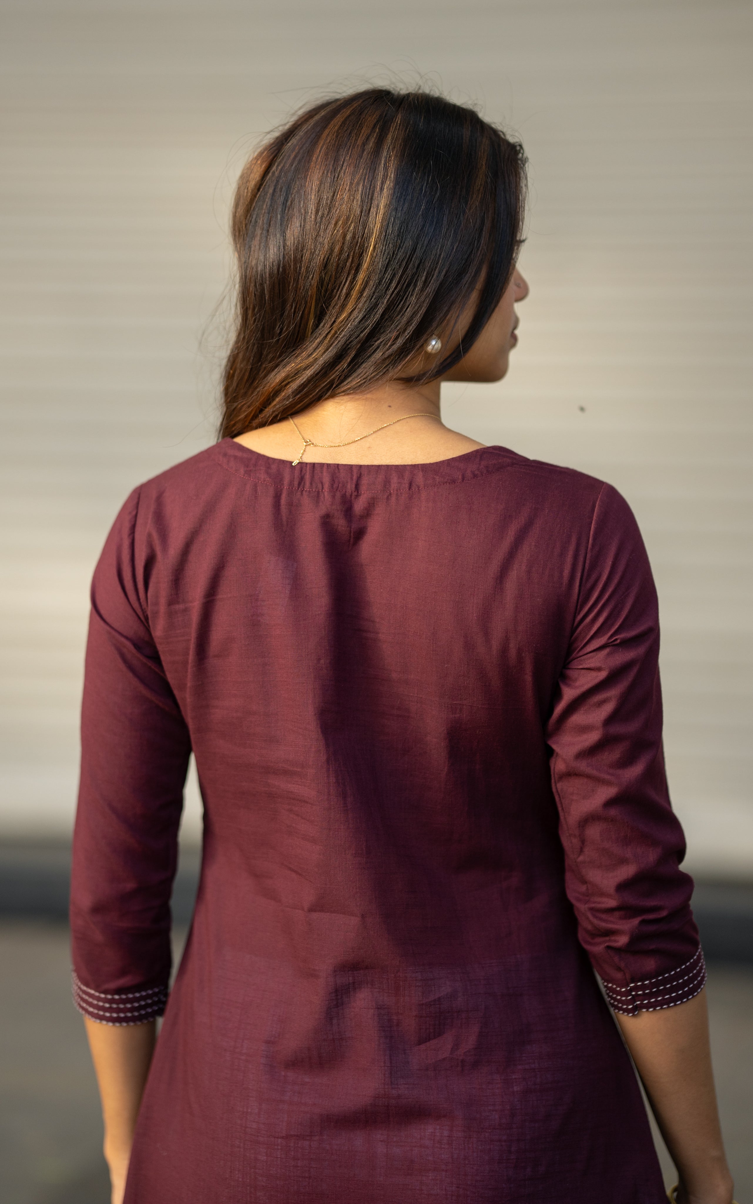 Jessie Dark Plum (Kurti+Dupatta)
