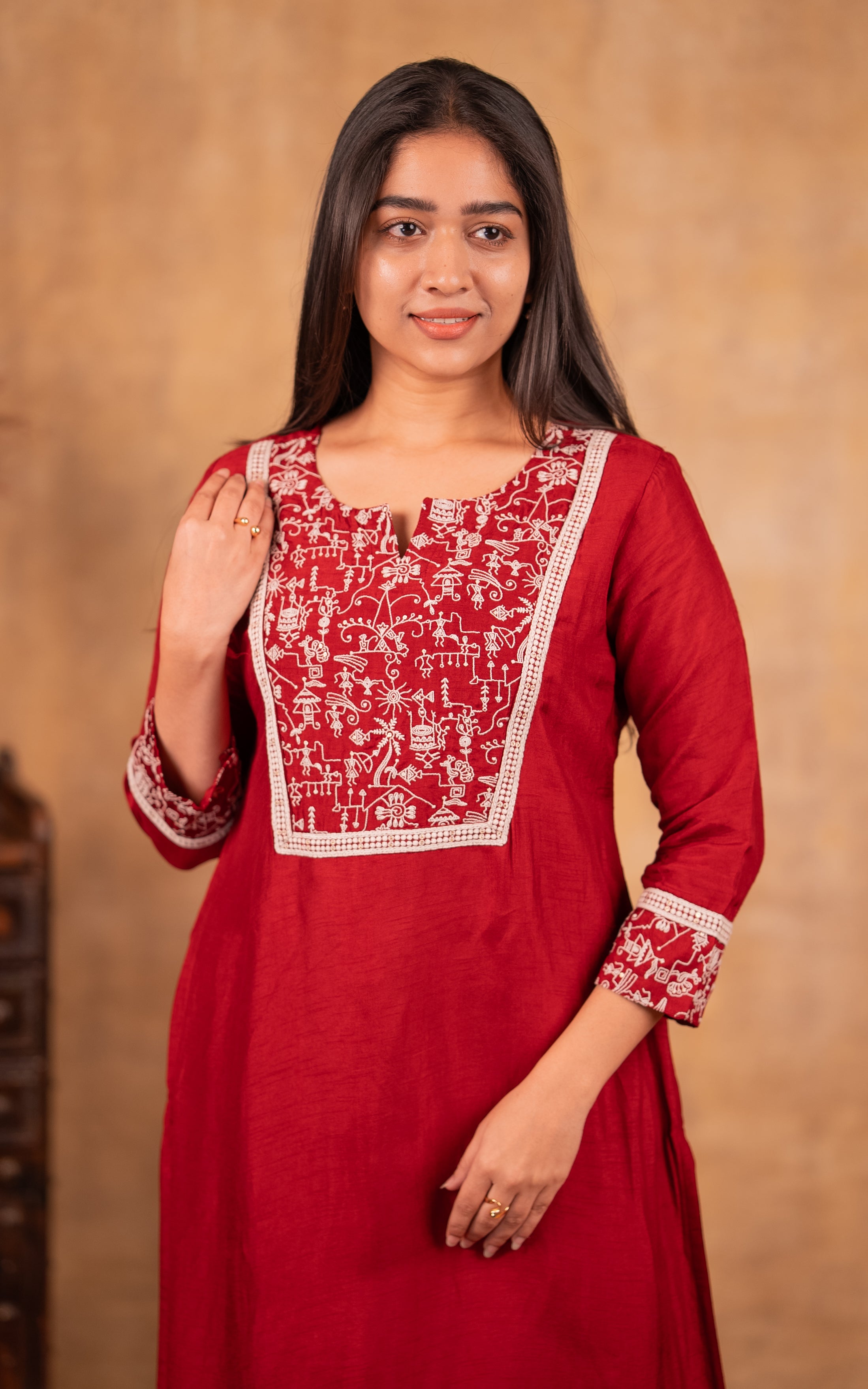 Casual wear dola silk long kurti for women