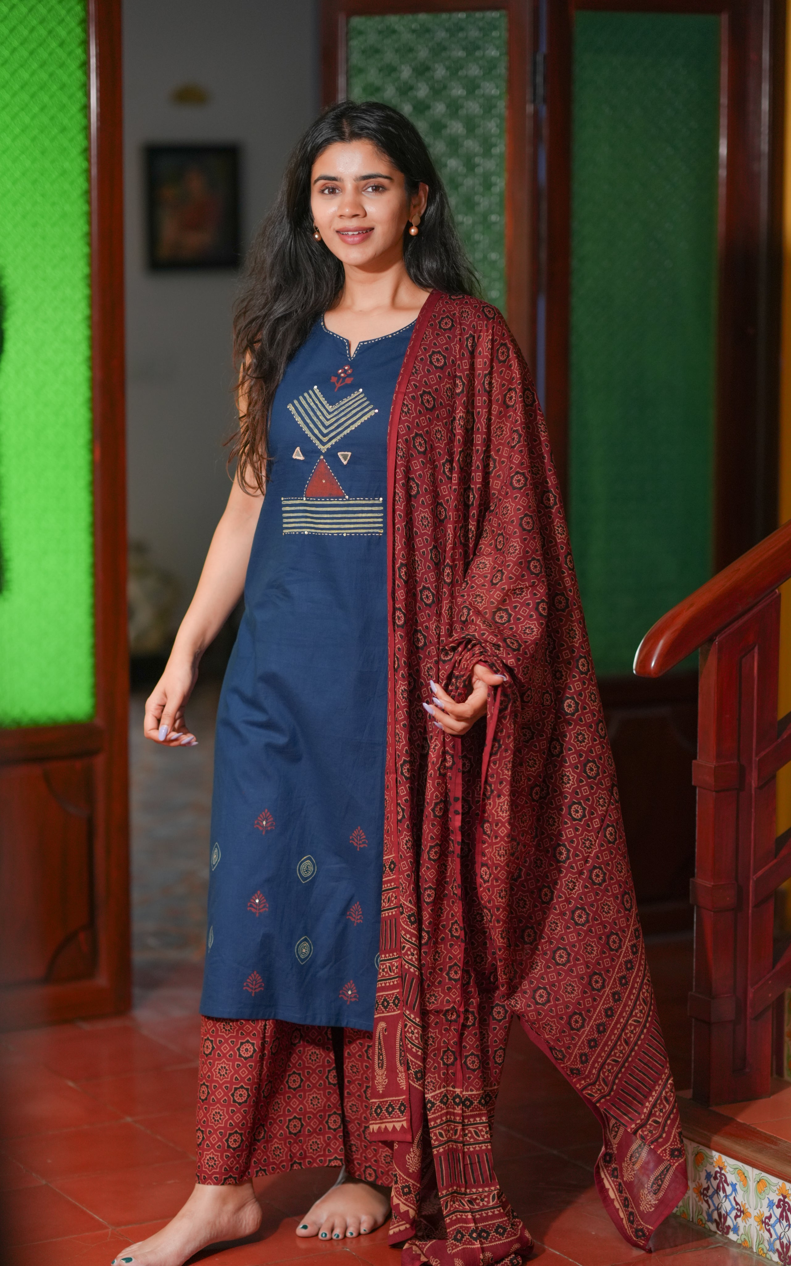 cotton kurti set, handblock print kurti