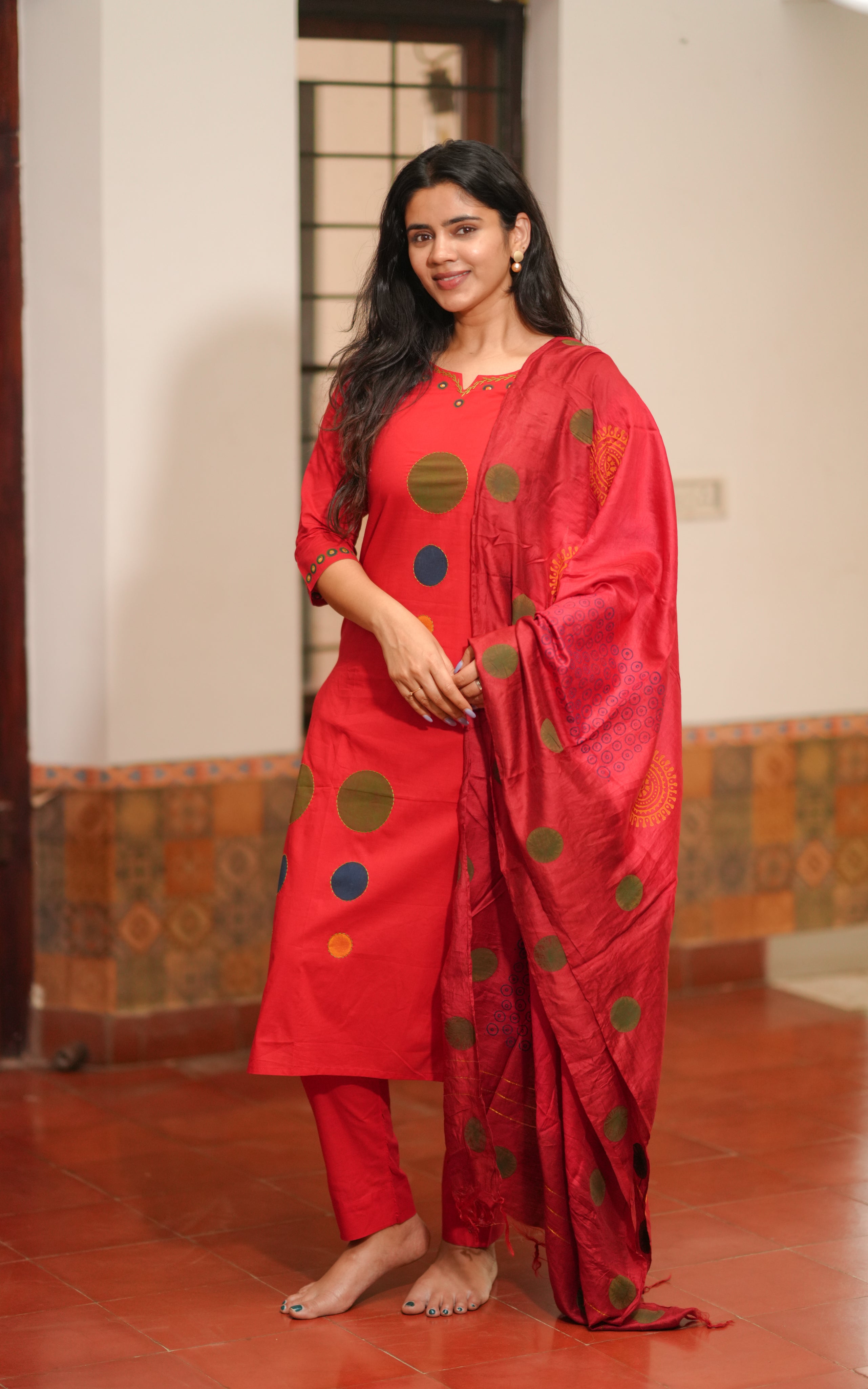 Sakthi Priya B HandBlock (Kurti+Pant+Dupatta)