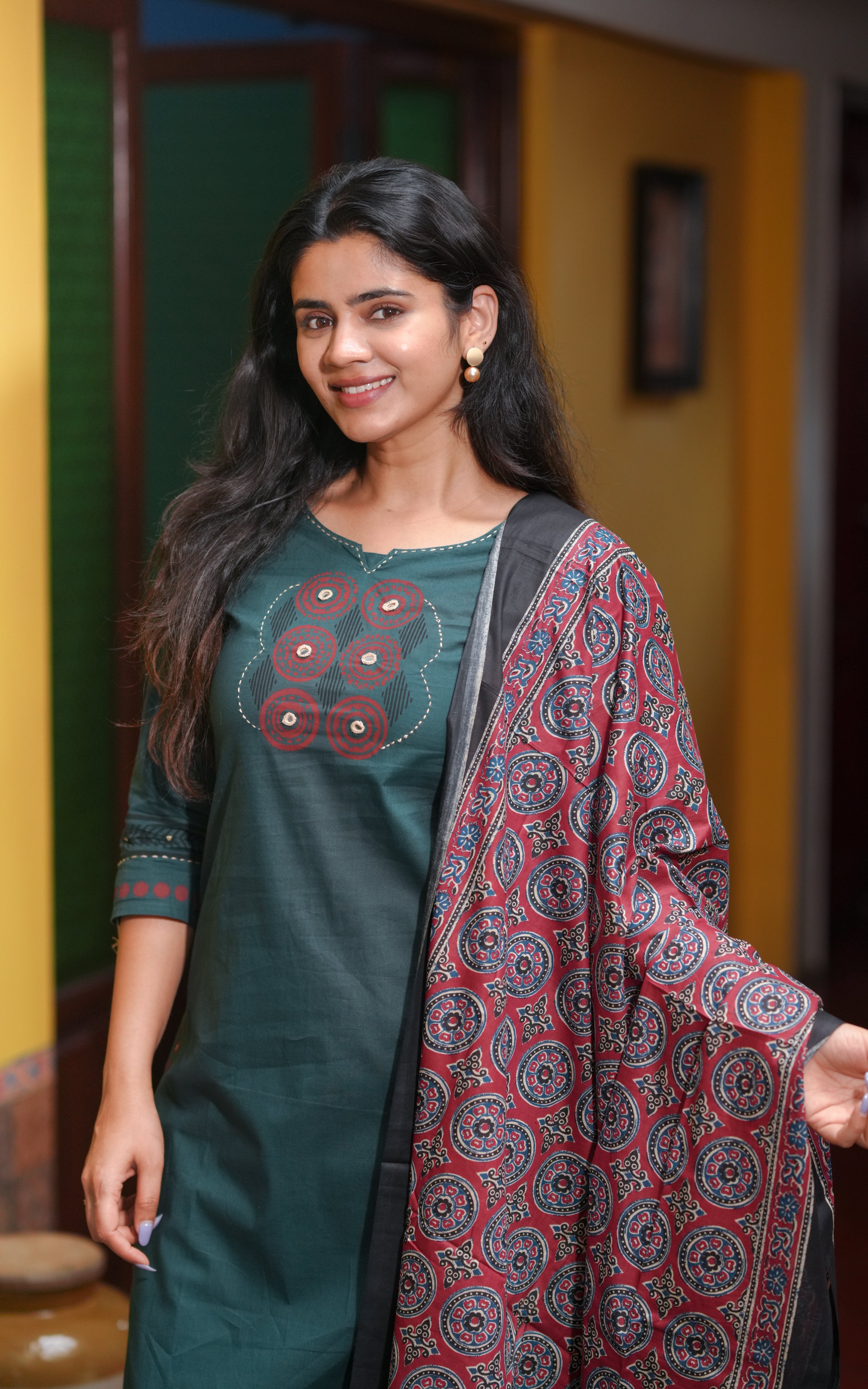Smitha HandBlock (Kurti+Pant+Dupatta)