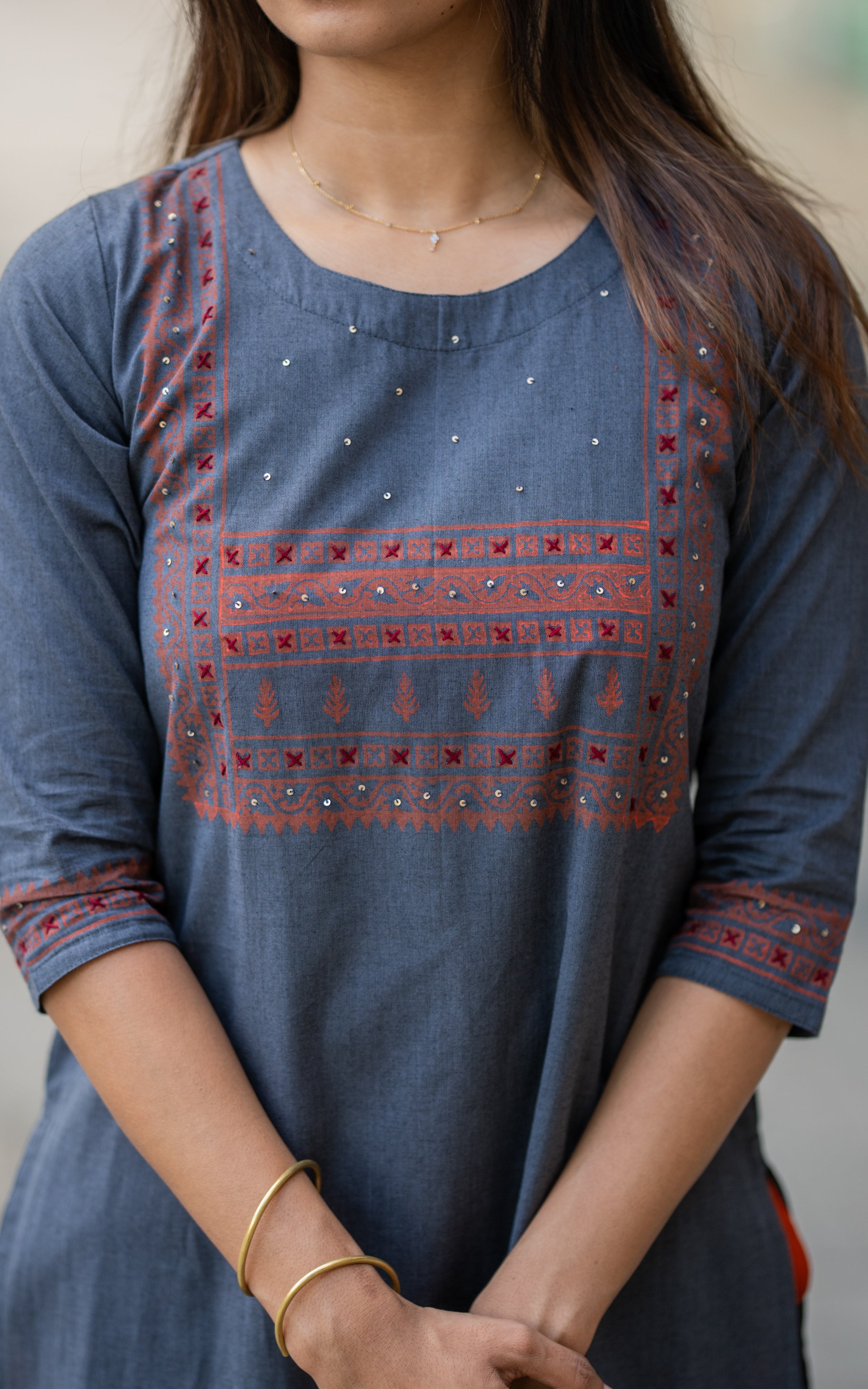 Miranjana Grey (Kurti+Dupatta)