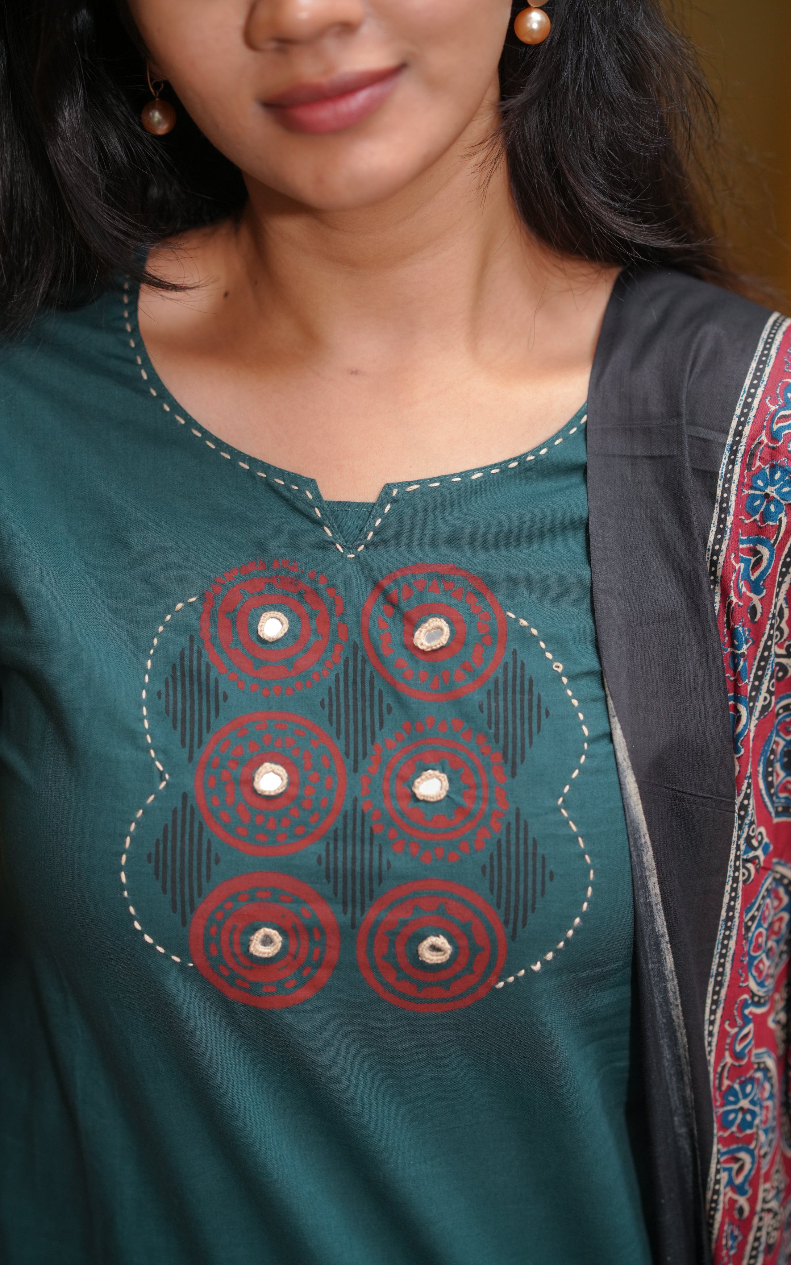 Smitha HandBlock (Kurti+Pant+Dupatta)
