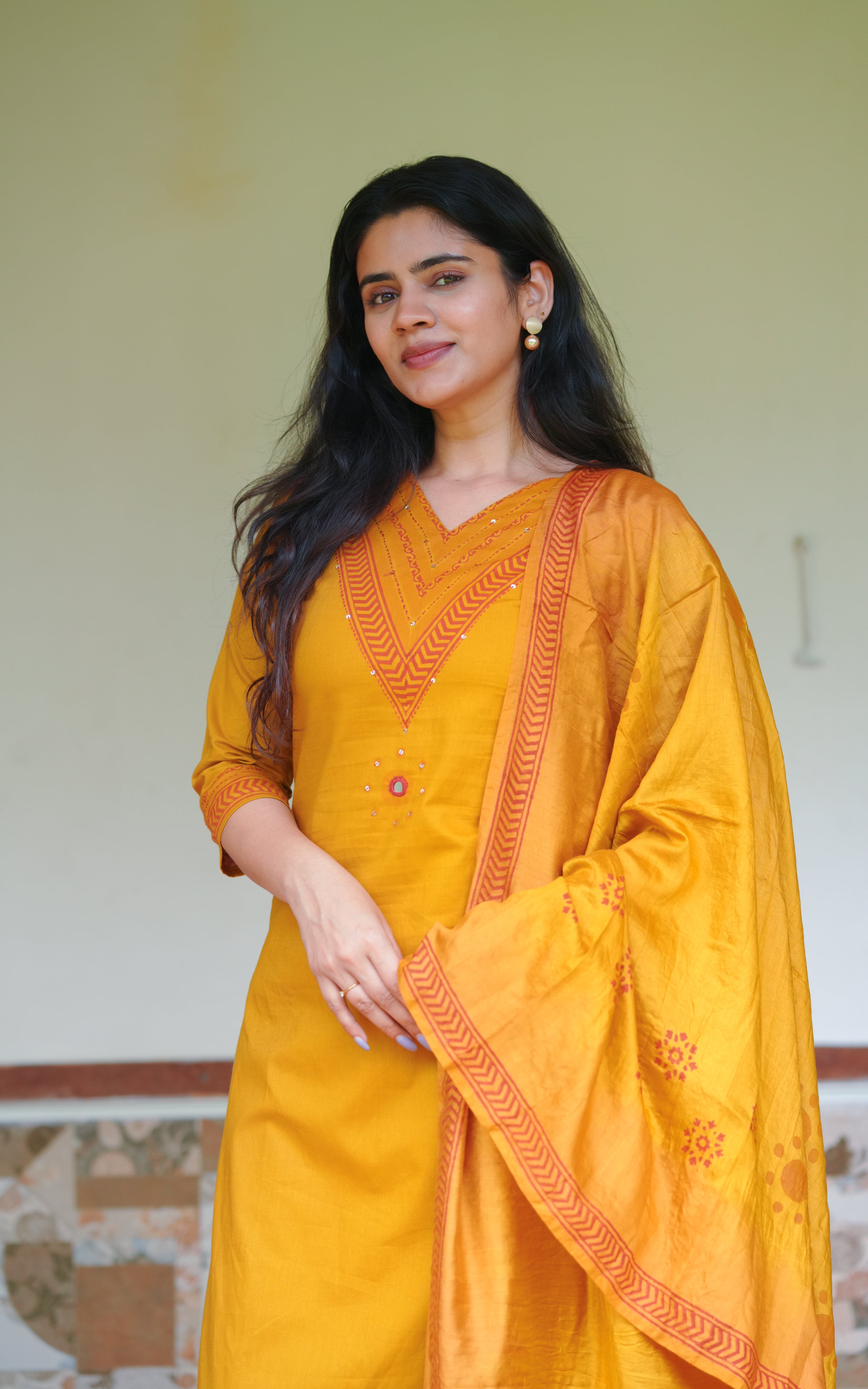  HandBlock Printed Straight Cut Kurti 