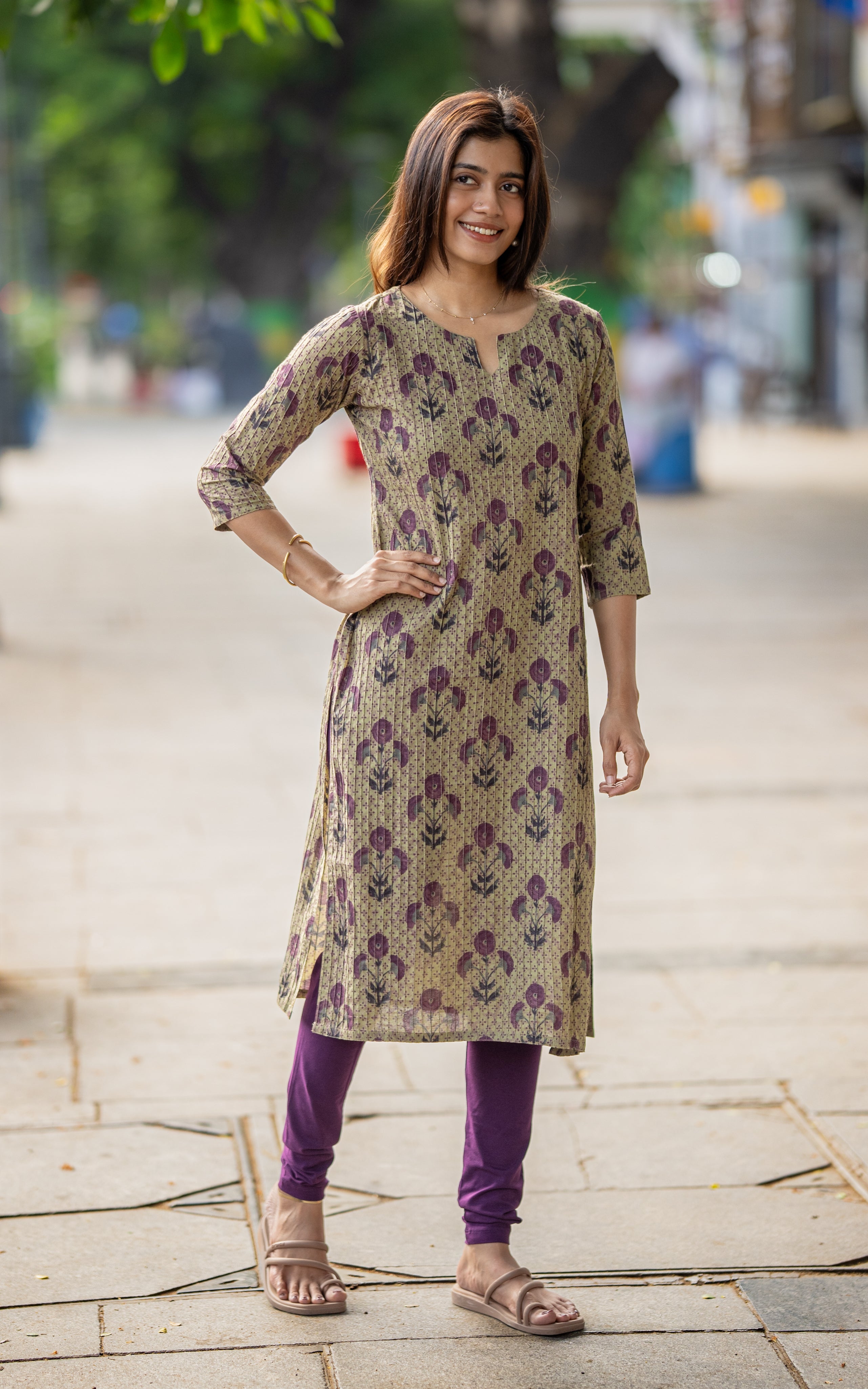 Pastel Green Cotton Daily Wear Kurti for Women