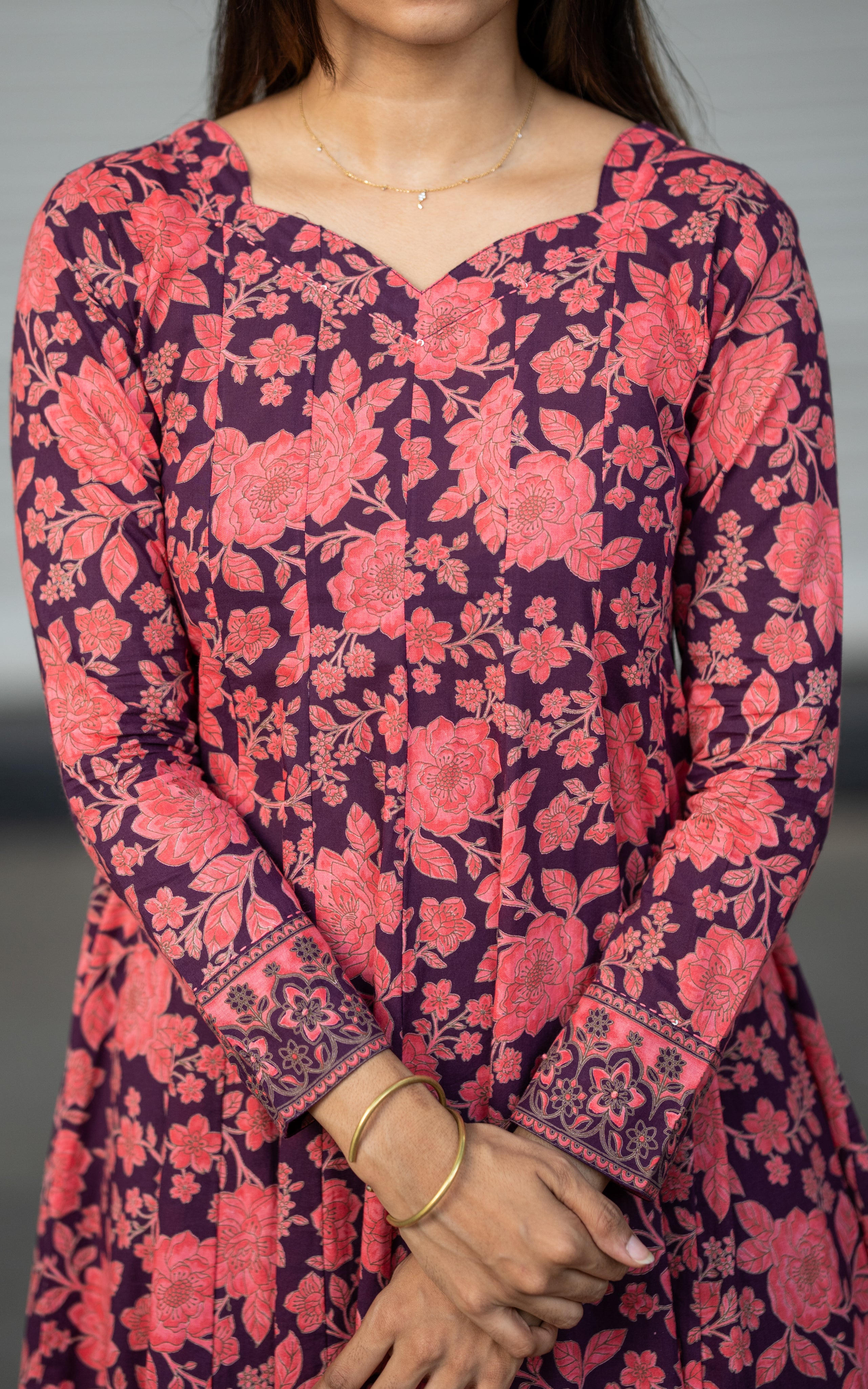 Purple Cotton Elegant Kurti Dupatta for Women