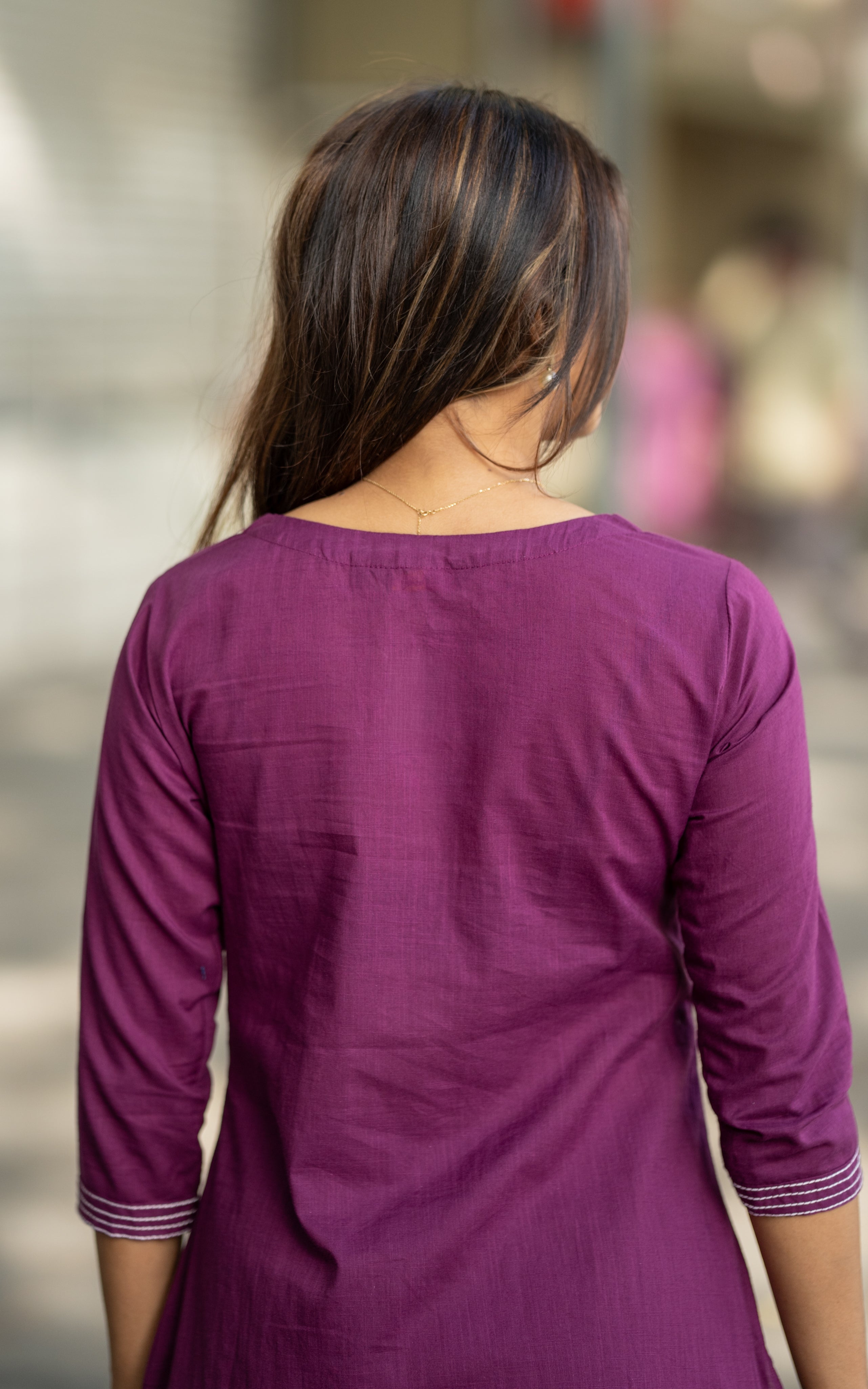 Violet and Grey Cotton Summer Collection Kurti Dupatta for Women