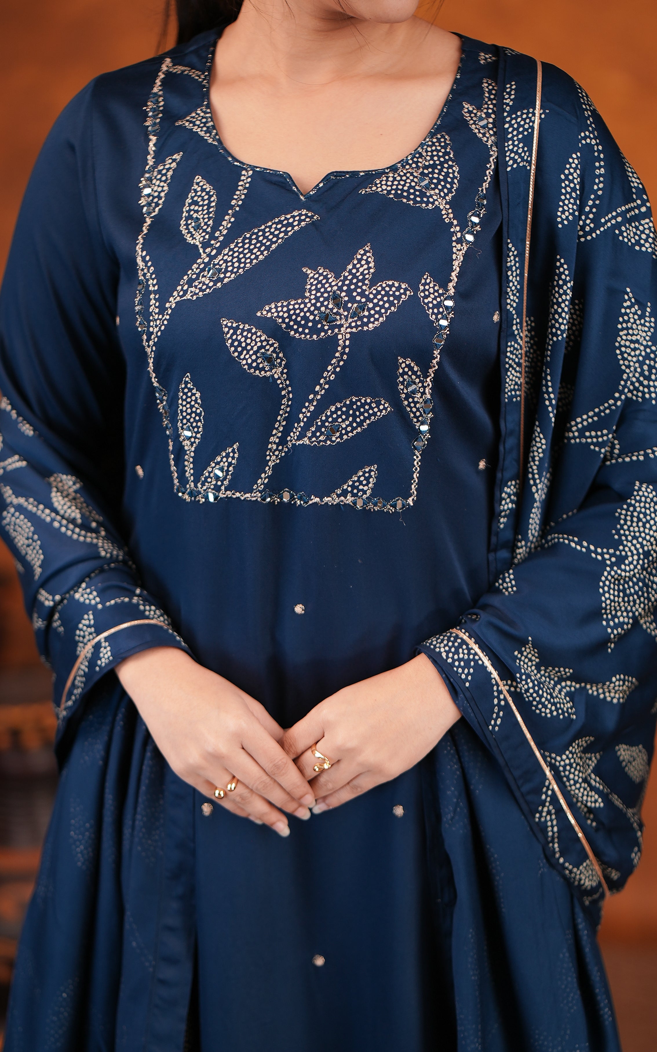 Peacock Blue Silky Rayon Side Slit Kurti For Women
