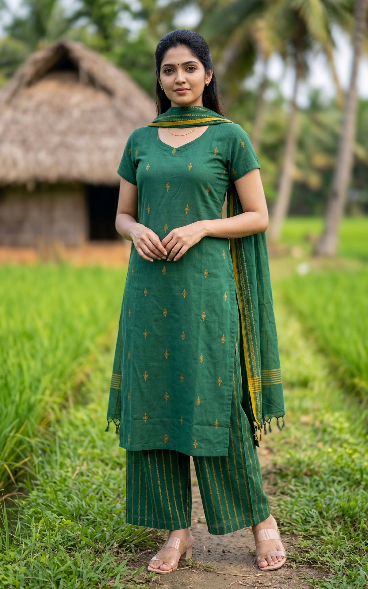 Raji Green (Kurti+Pant+Dupatta)