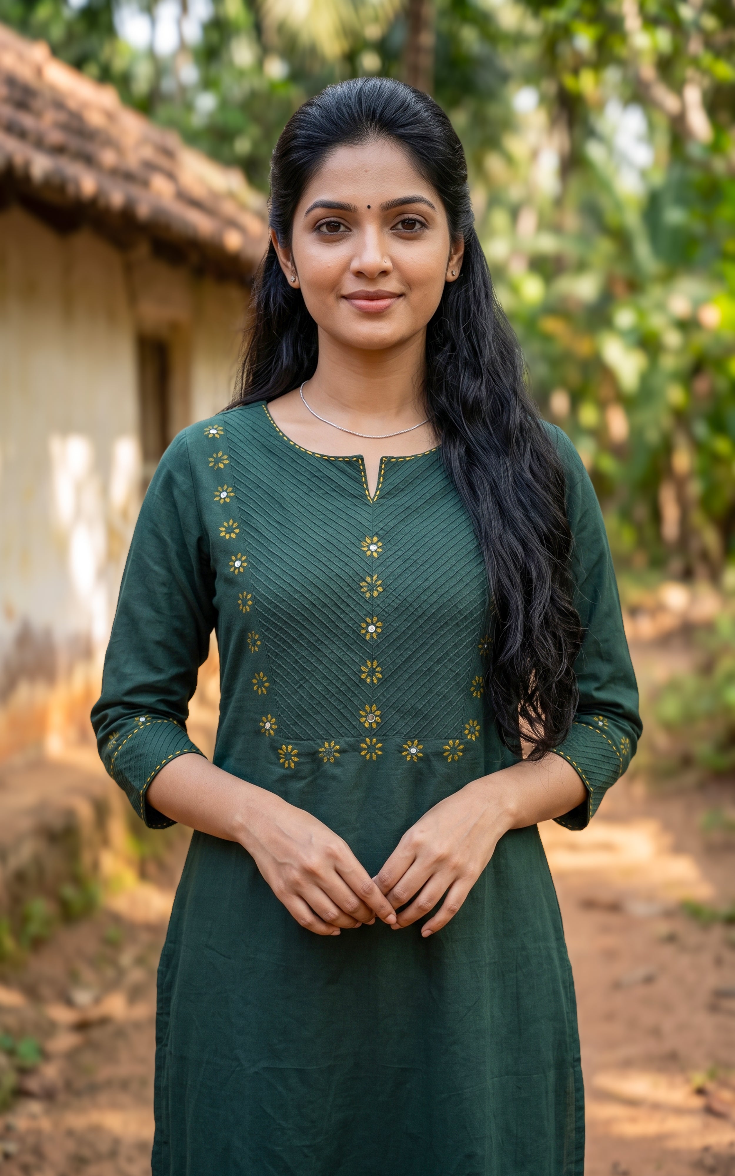 Masani Bottle Green (Only Kurti)