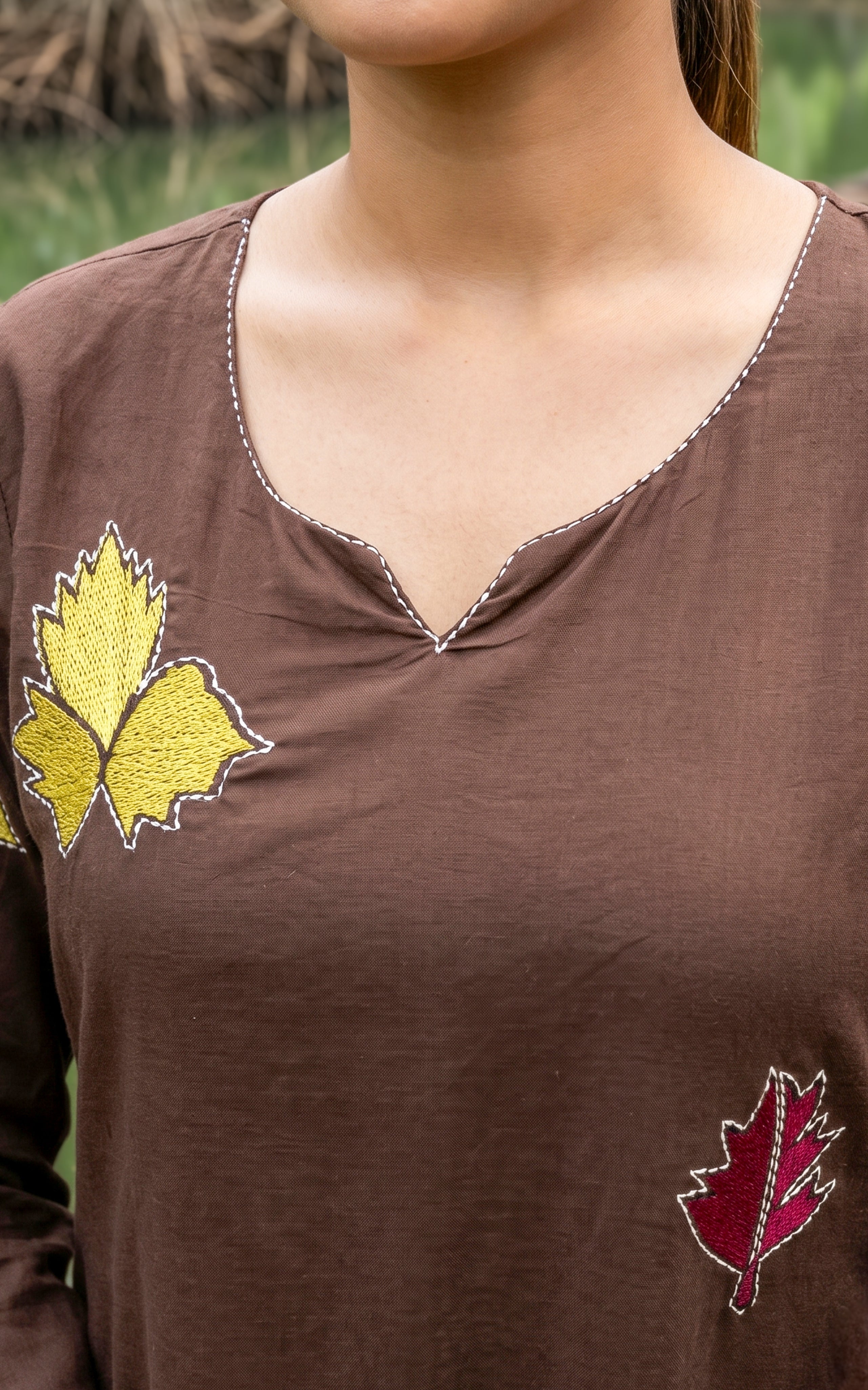Chocolate brown kurti for women