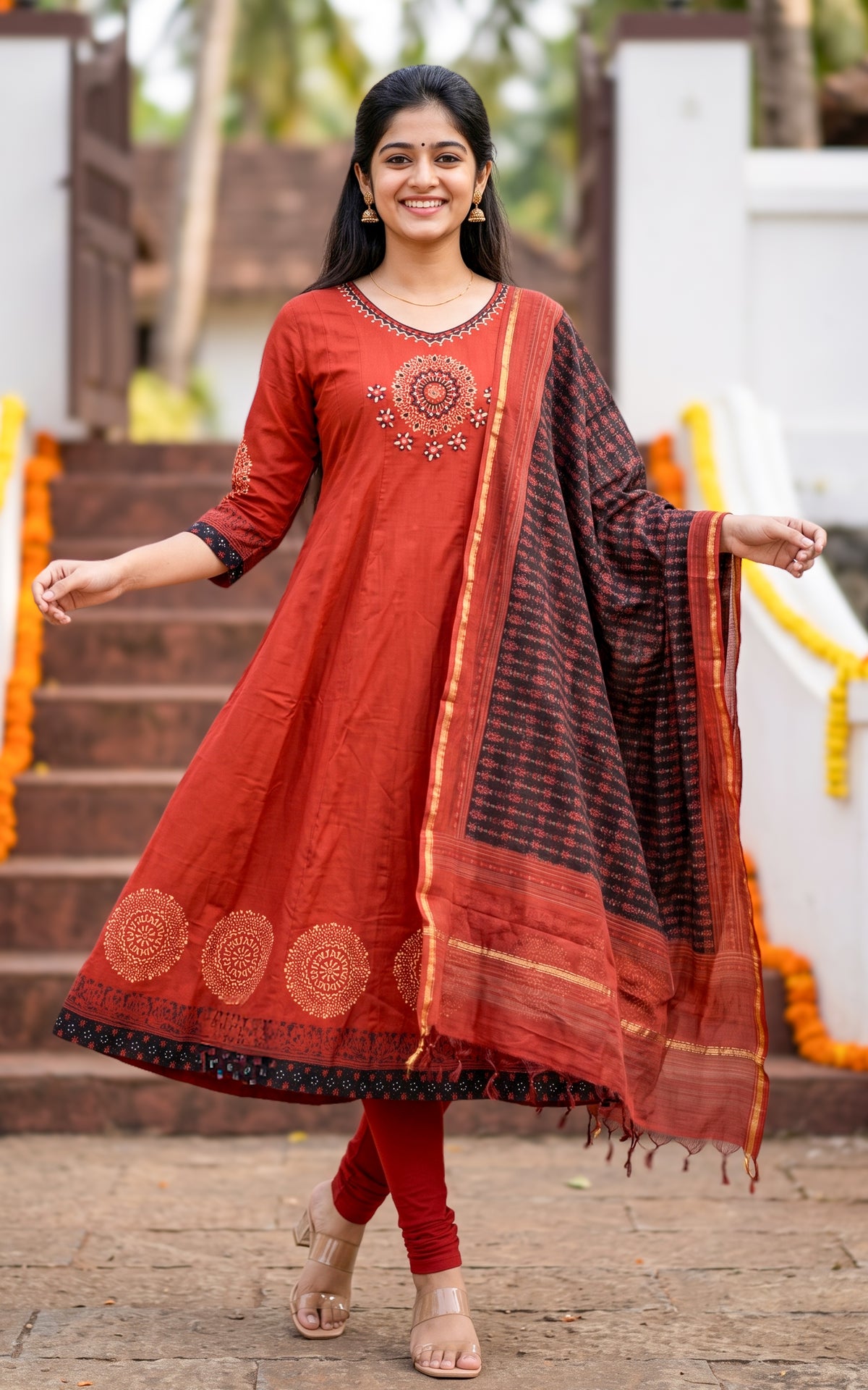 Panithuli Rust (Kurti+Dupatta)