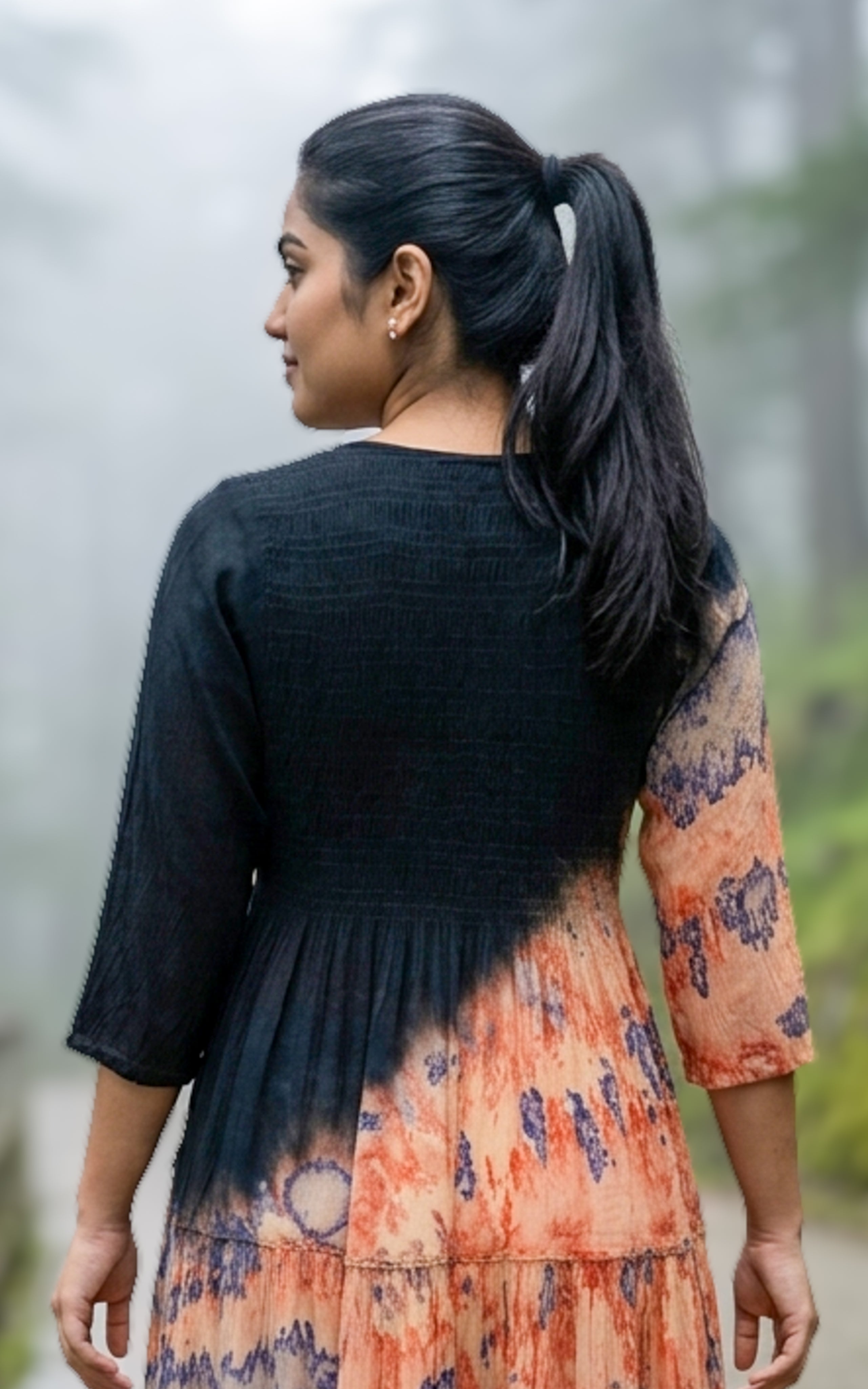 Elegant multicolor smocked maxi for women