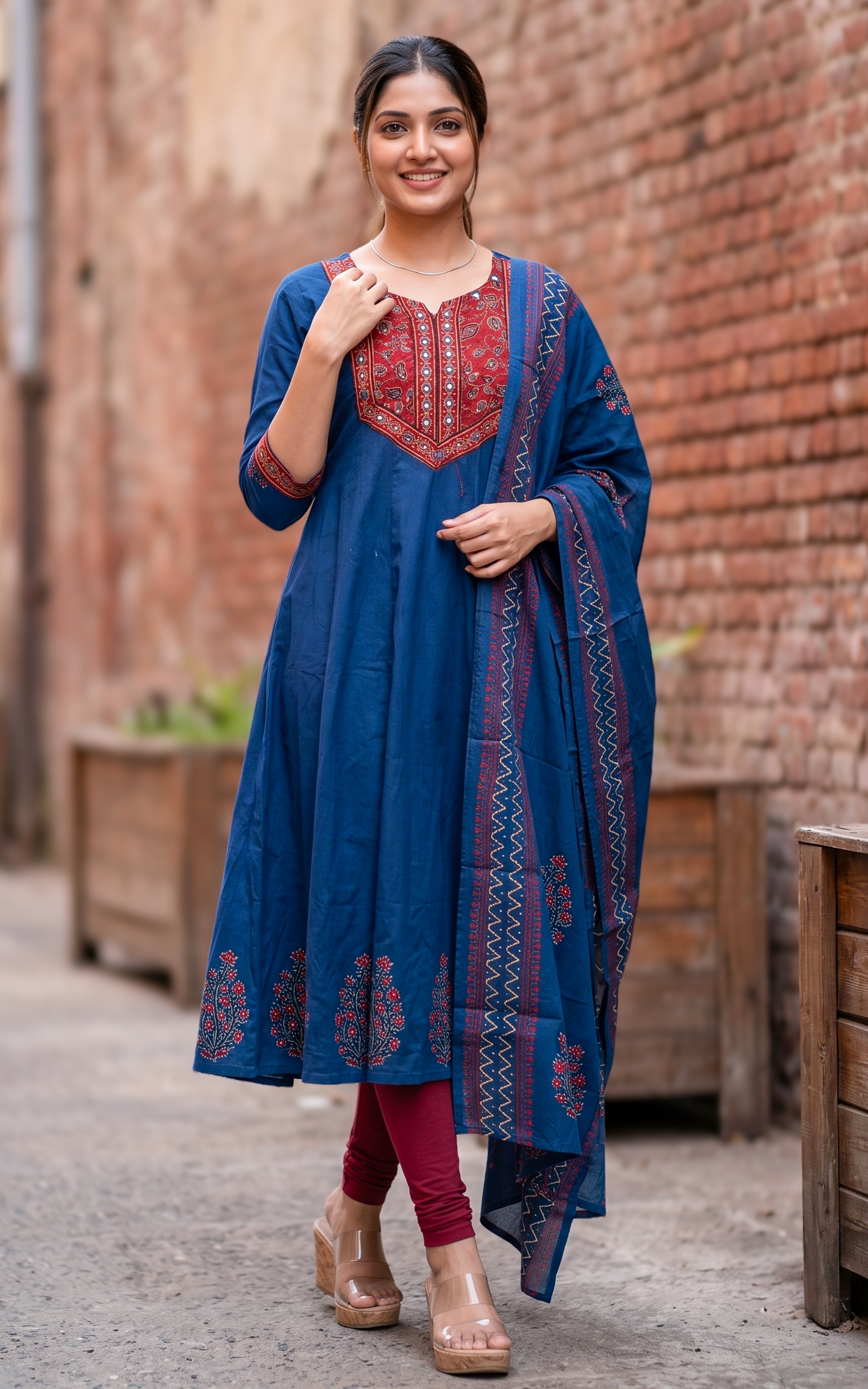 Mastani Blue (kurti+Dupatta)