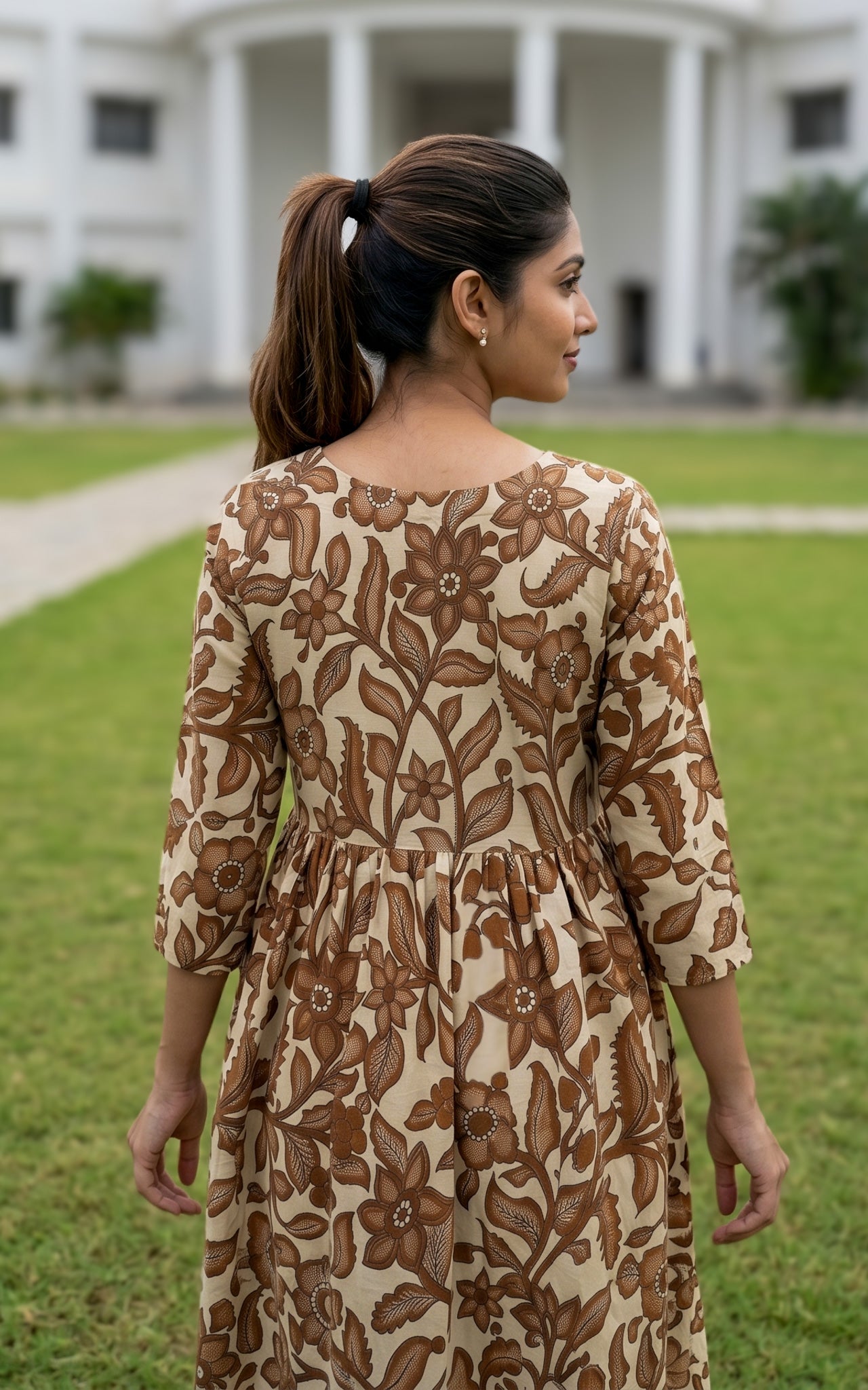 Indo western cotton long kurti for women