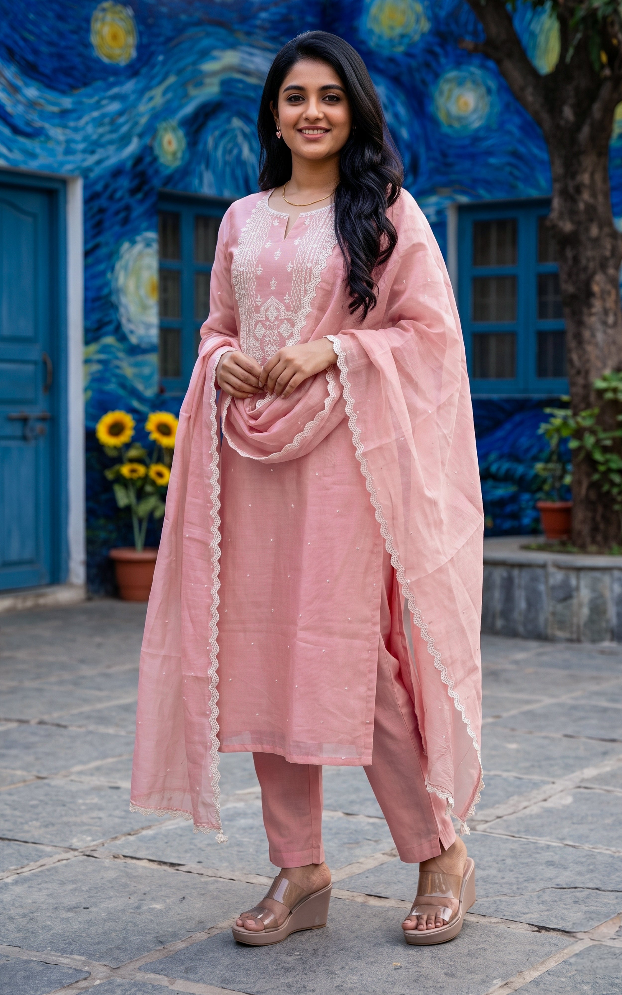Maadhu Pink (Kurti+Pant+Dupatta)
