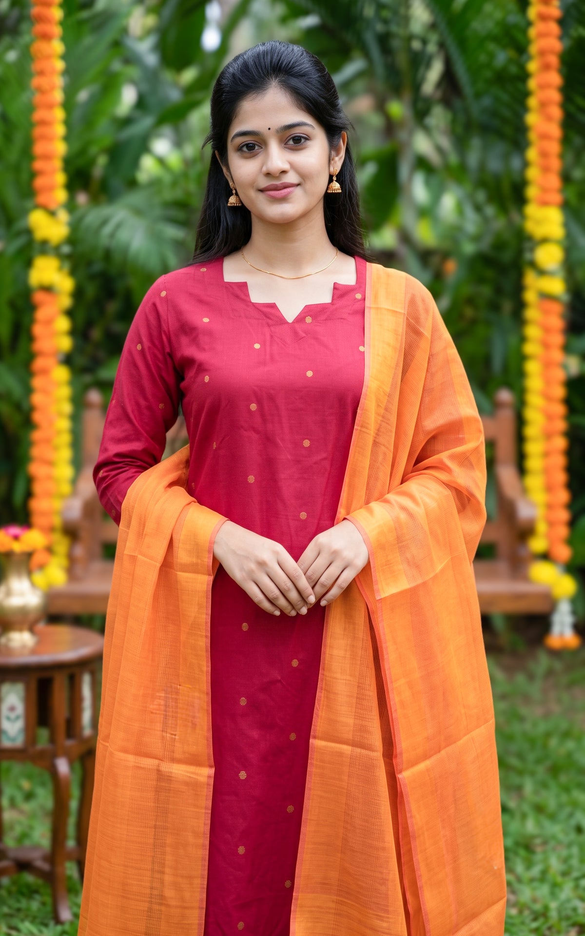Amrut Red (Kurti+Dupatta)