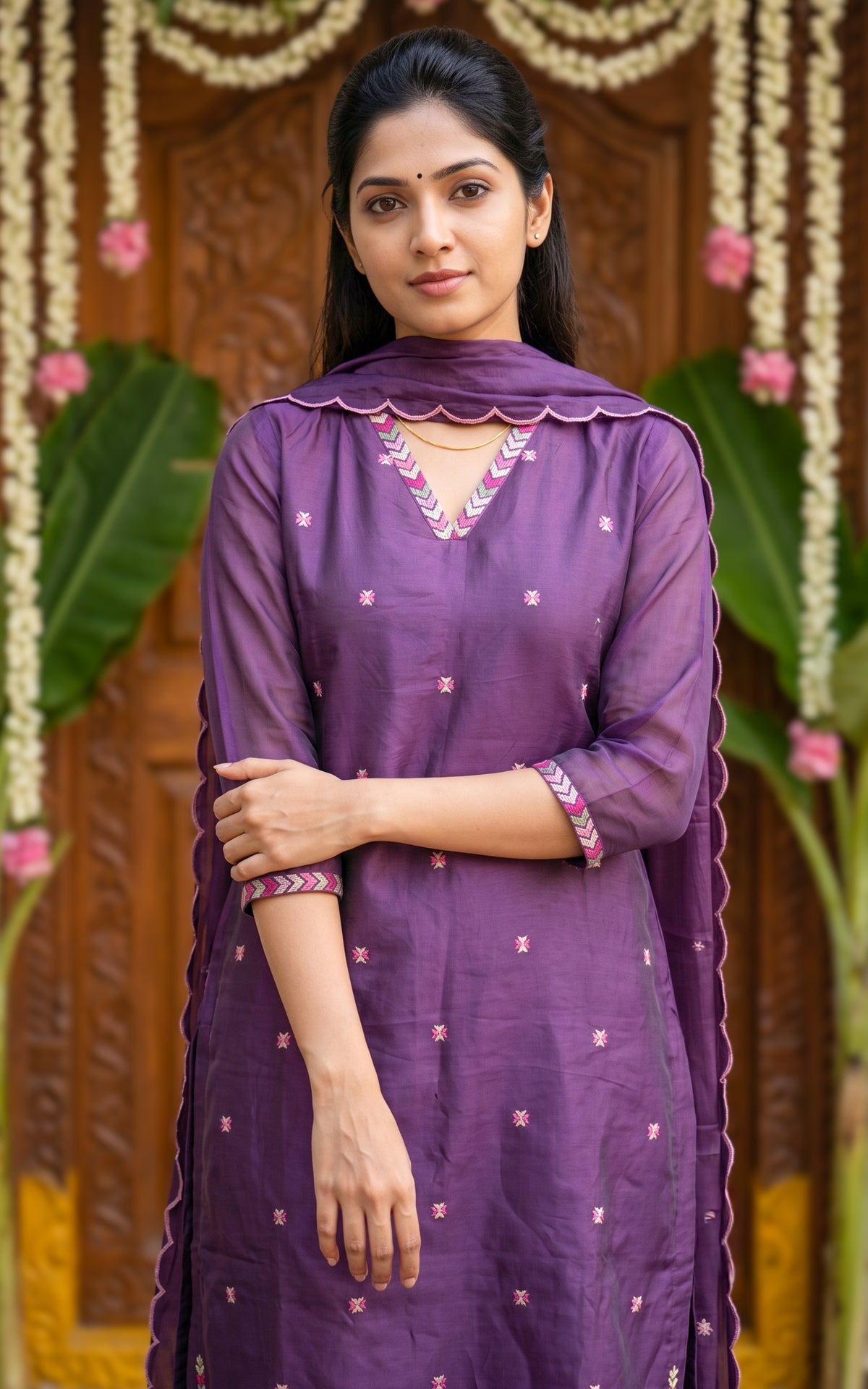 Shagithiya Purple (Kurti+Pant+Dupatta)
