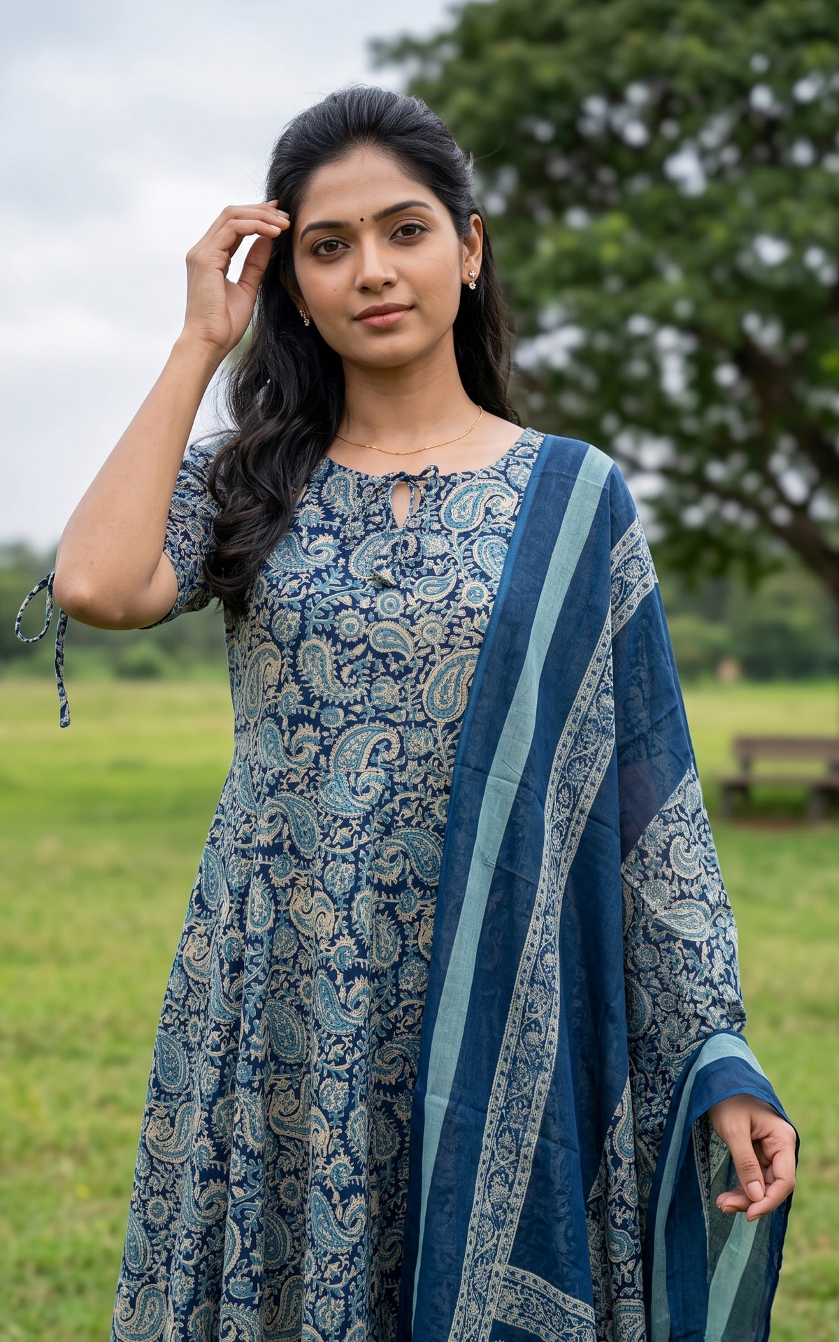 Aadhila Blue (Kurti+Dupatta)