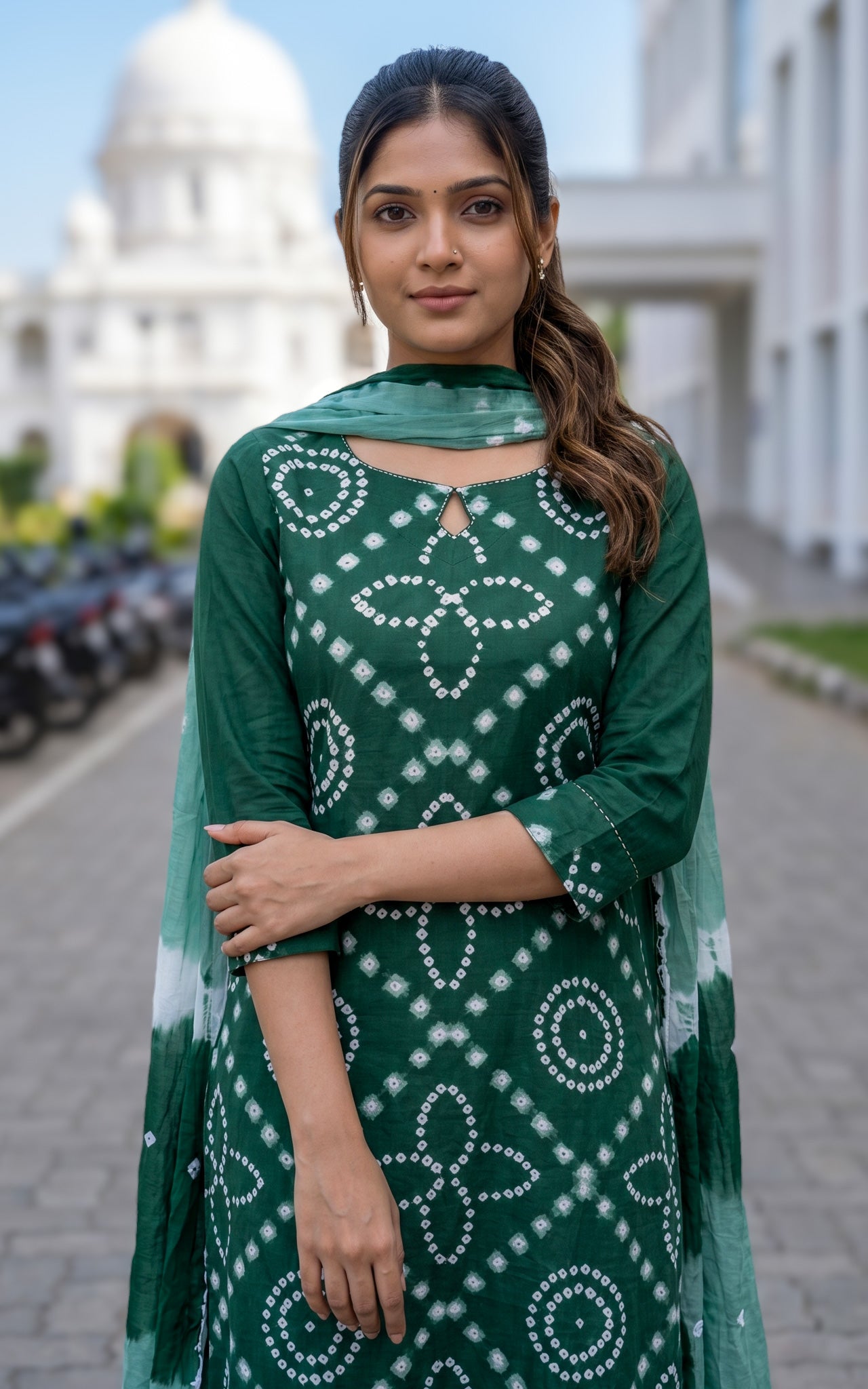 Rithushka Green (Kurti+Pant+Dupatta)