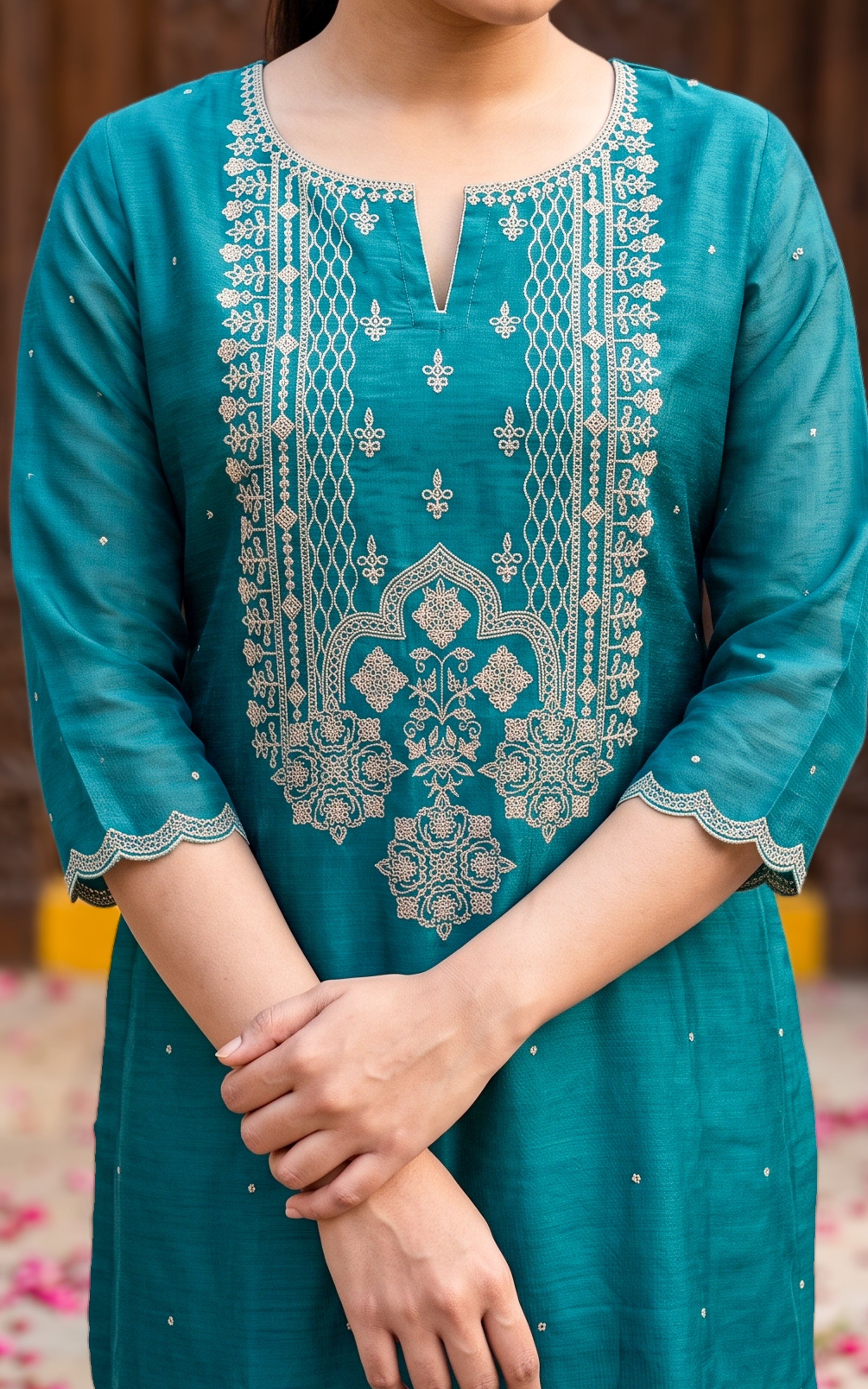 Maadhu Blue (Kurti+Pant+Dupatta)