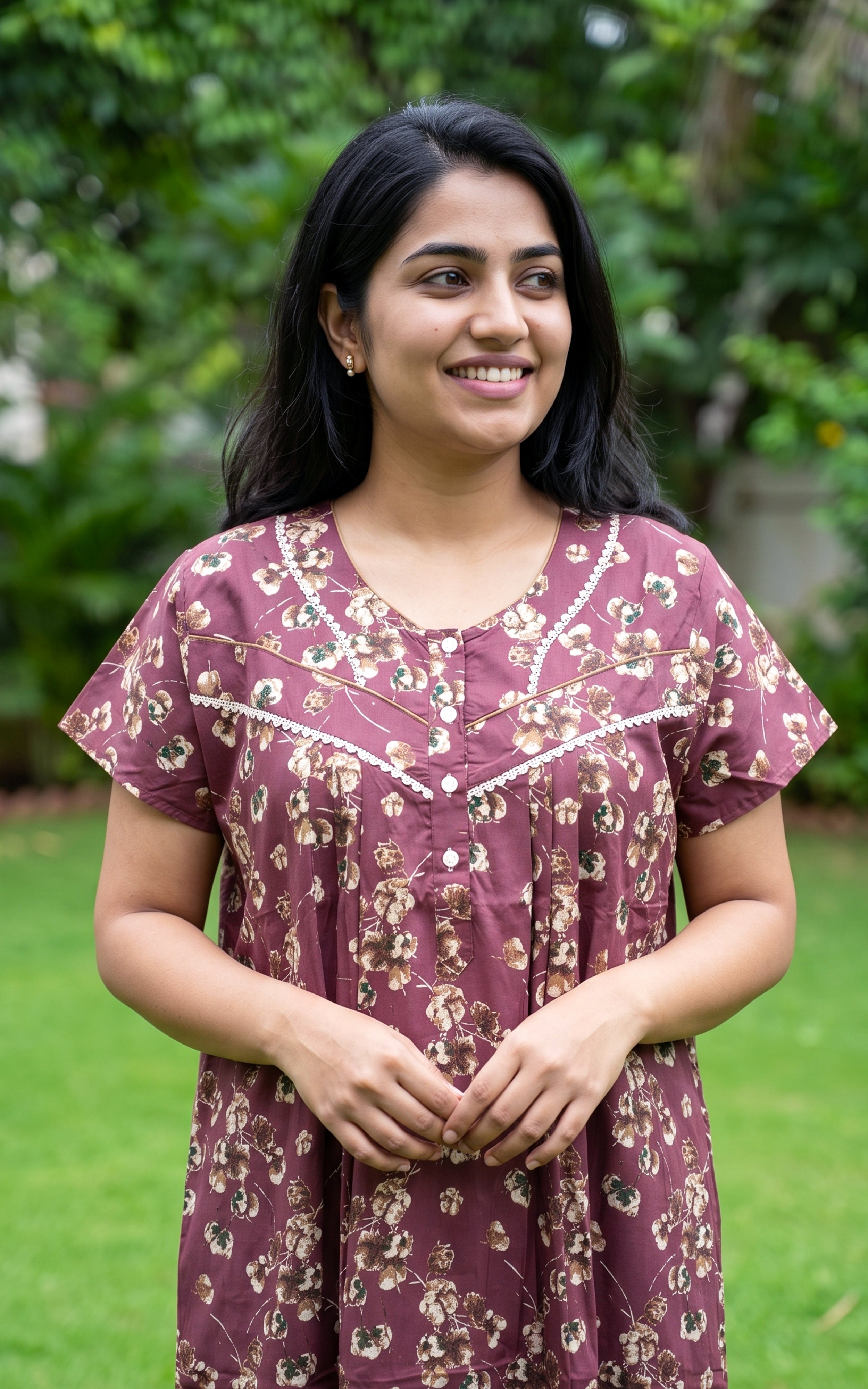 Cotton Straight Fit Nighty-164SS1B