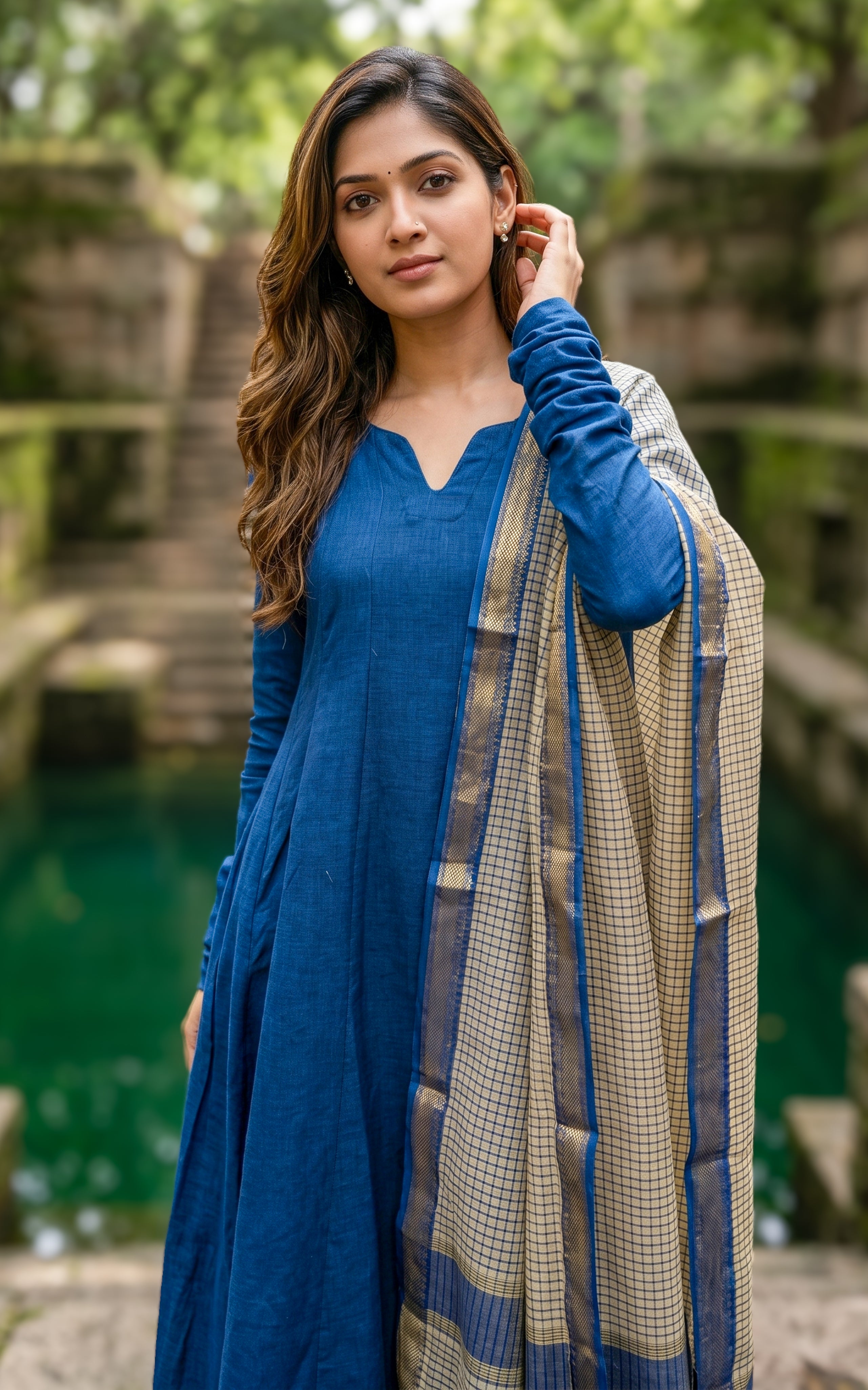 Anwen Blue (Kurti+Dupatta)