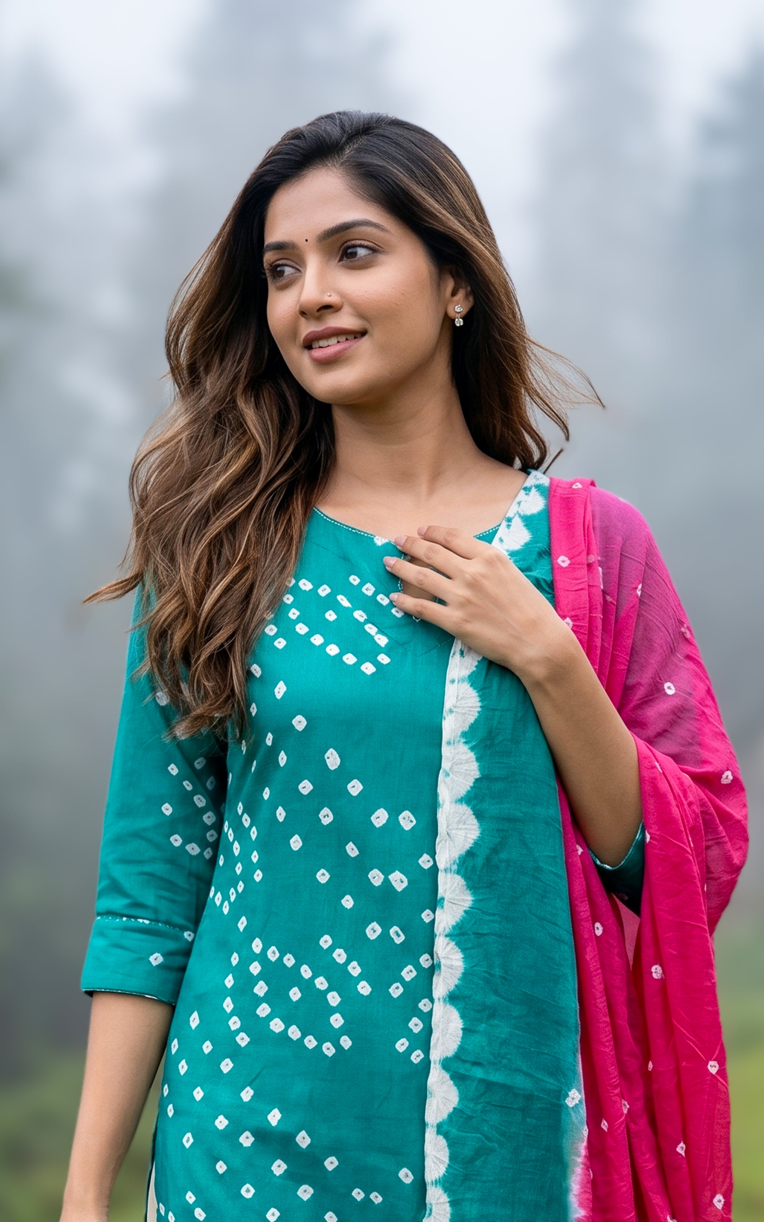 Rithushka Teal Green (Kurti+Pant+Dupatta)