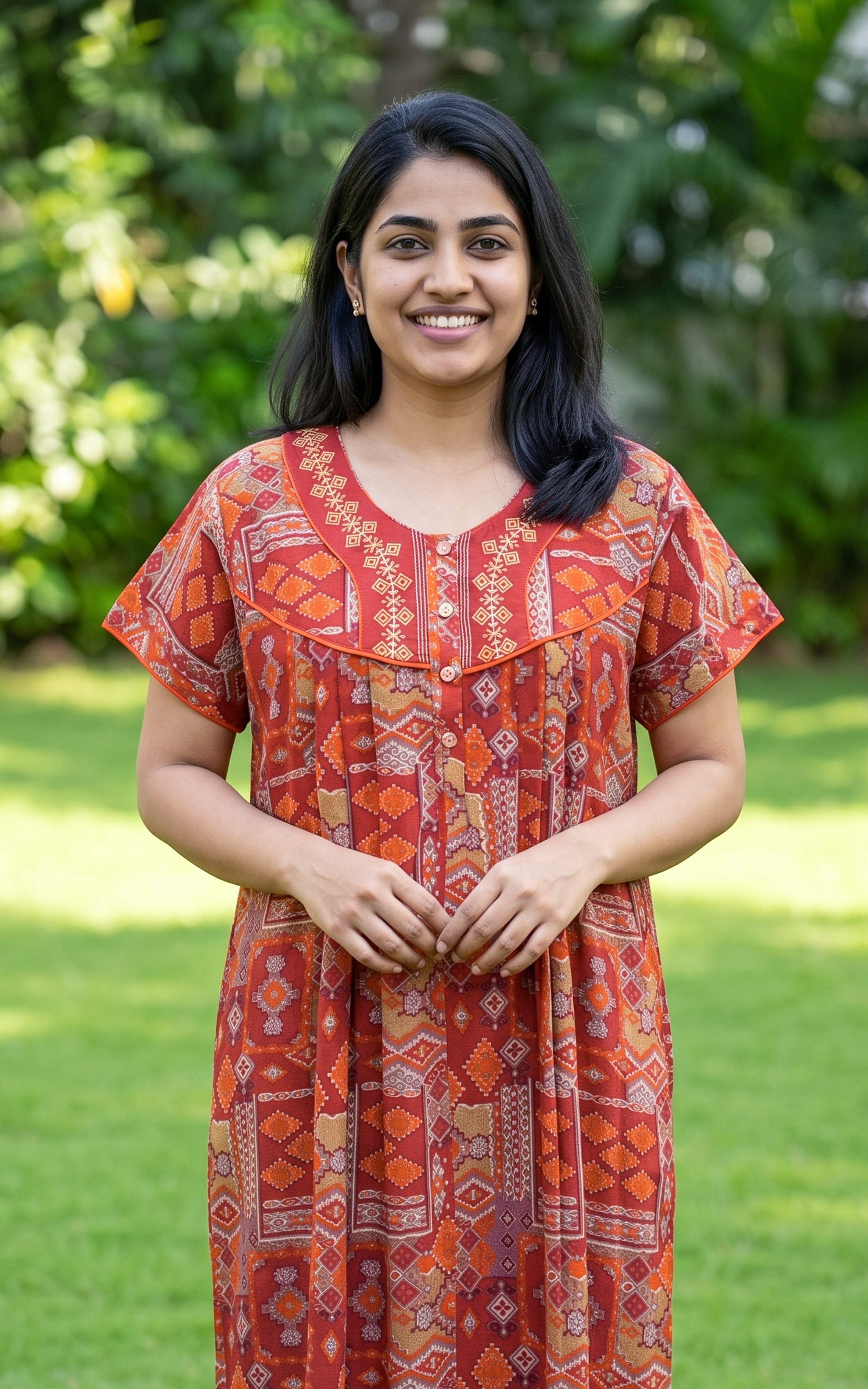 Cotton Straight Fit Nighty-164SS4A