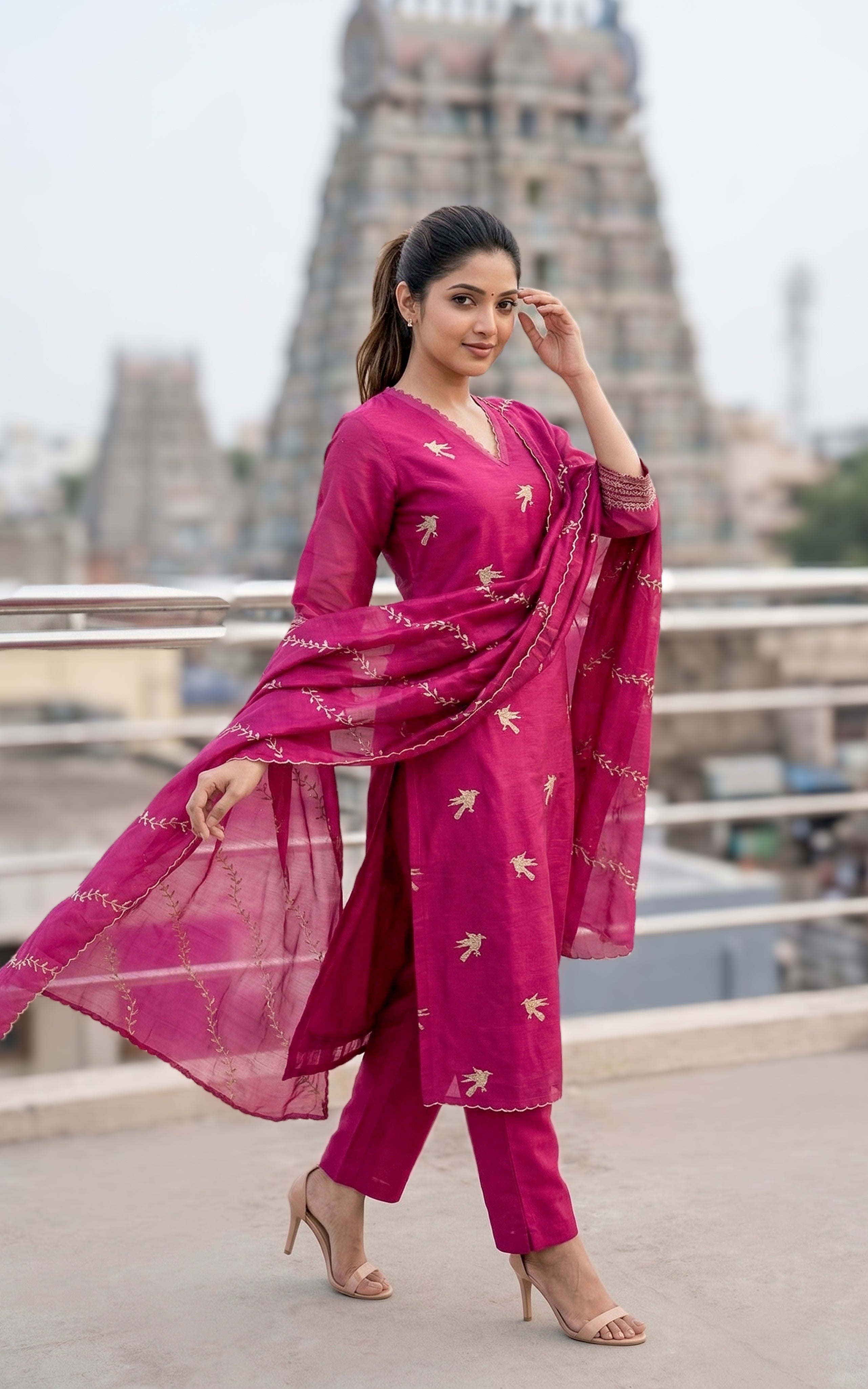 Siyara Pink (Kurti+Dupatta)